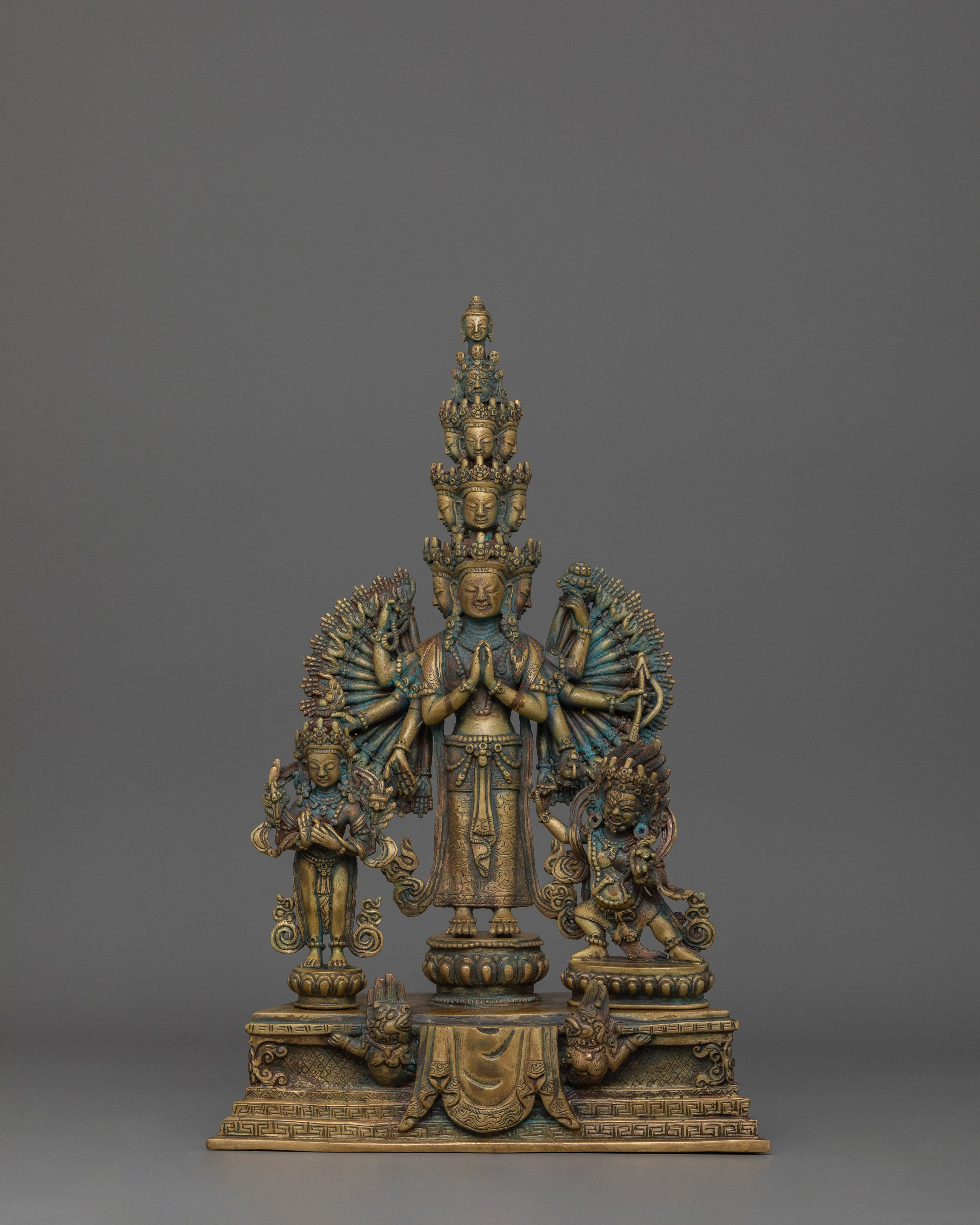 15.4 Inch 1000 Armed Chenrezig Statue | Antique Finish Sculpture