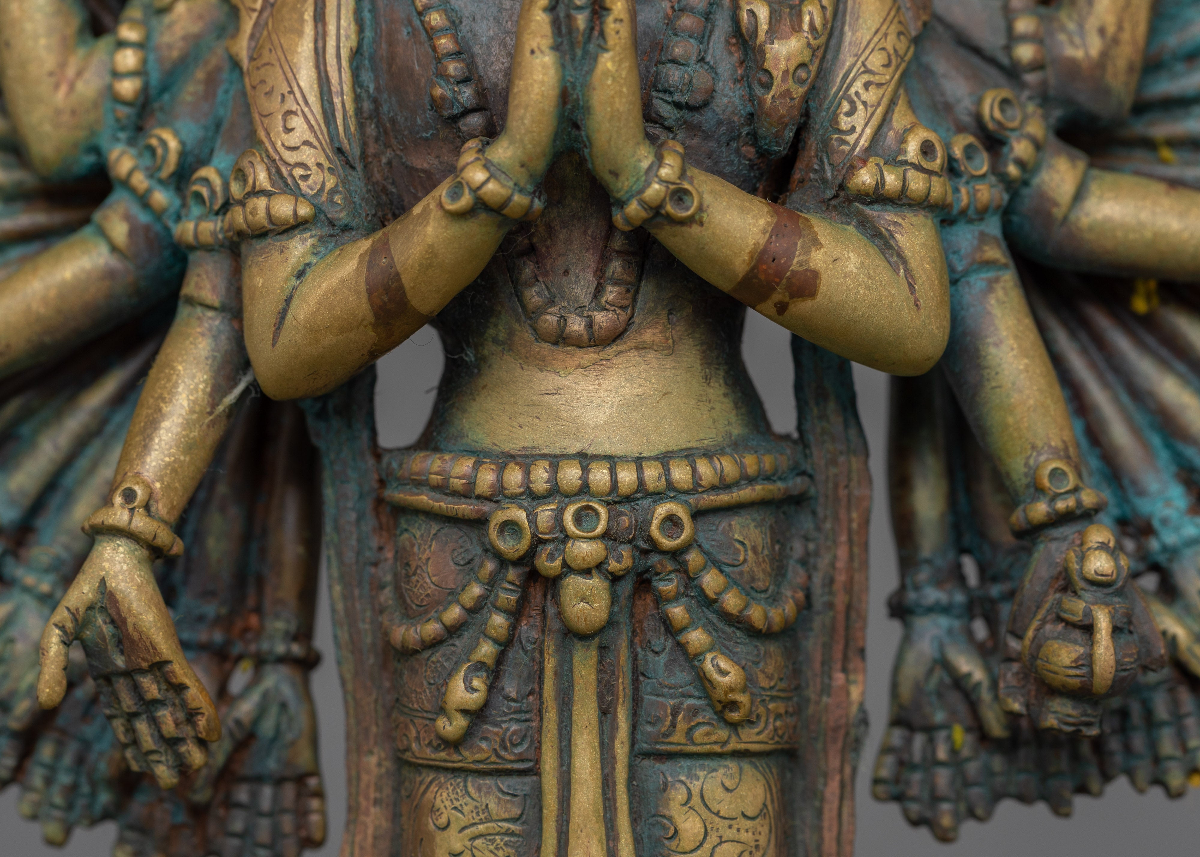 15.4 Inch 1000 Armed Chenrezig Statue | Antique Finish Sculpture