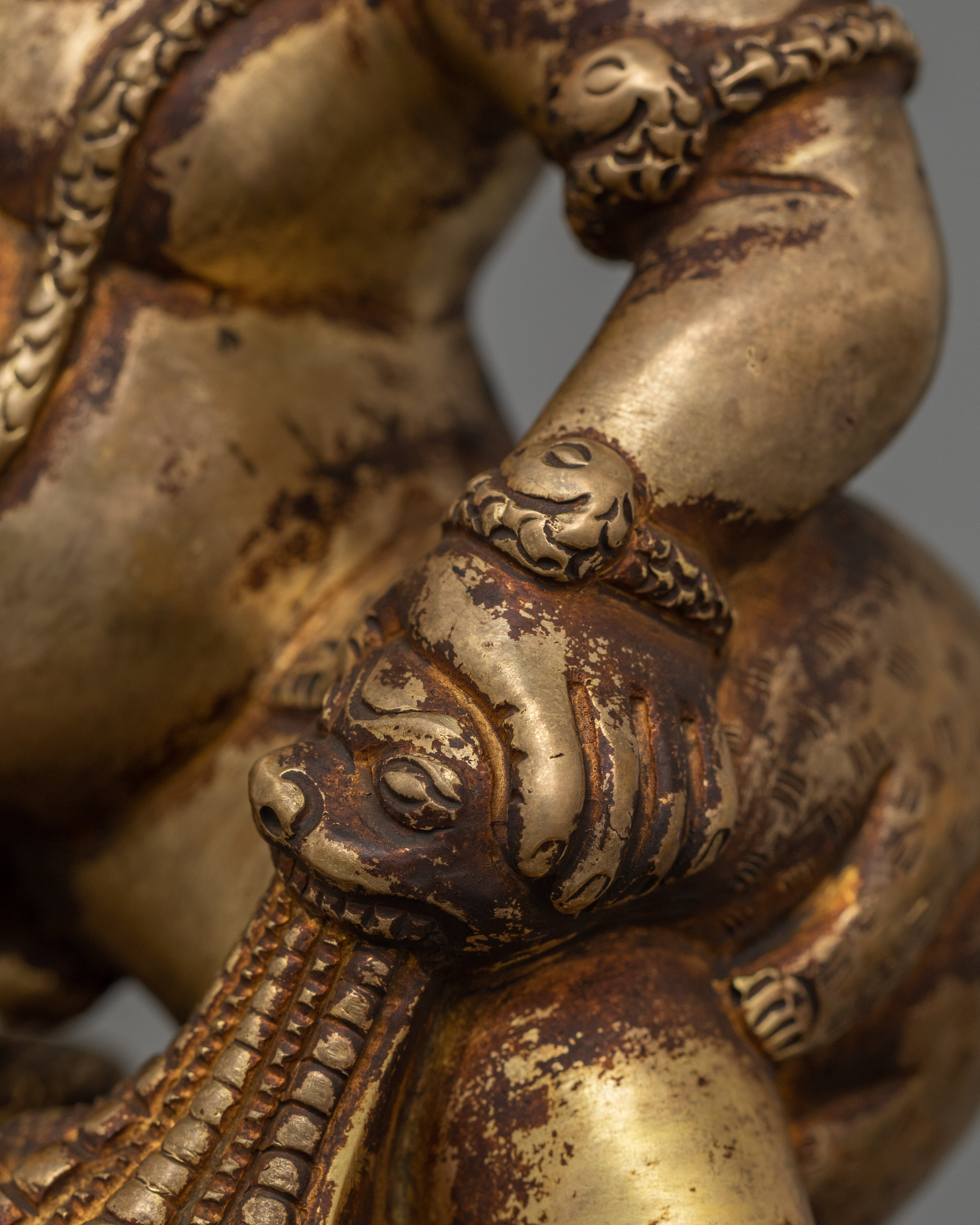 Handcrafted Black Dzambhala Statue | 24K Gold Gilded Artwork