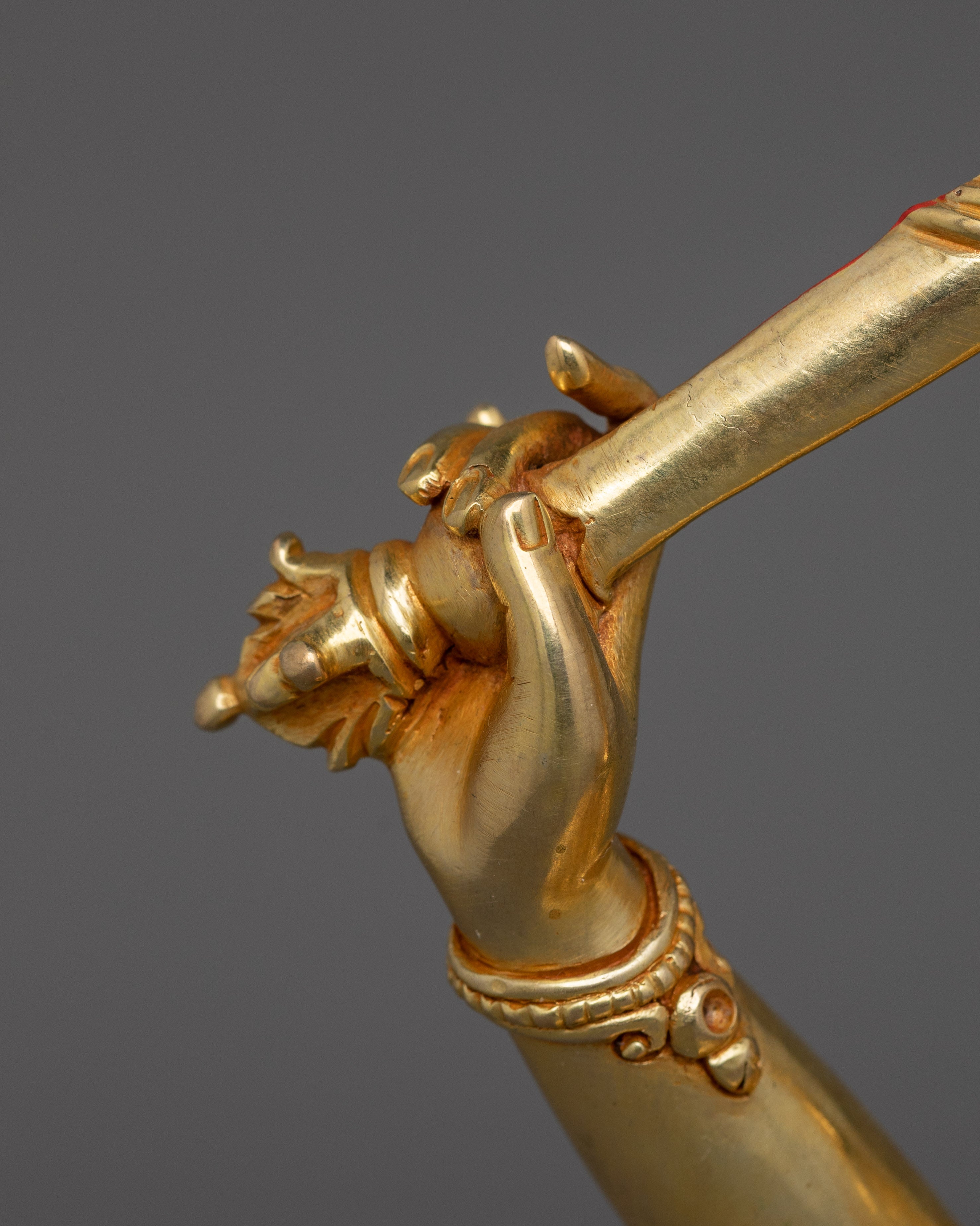 Handcrafted Gold Gilded Manjushri Goddess Statue | Symbol of Wisdom