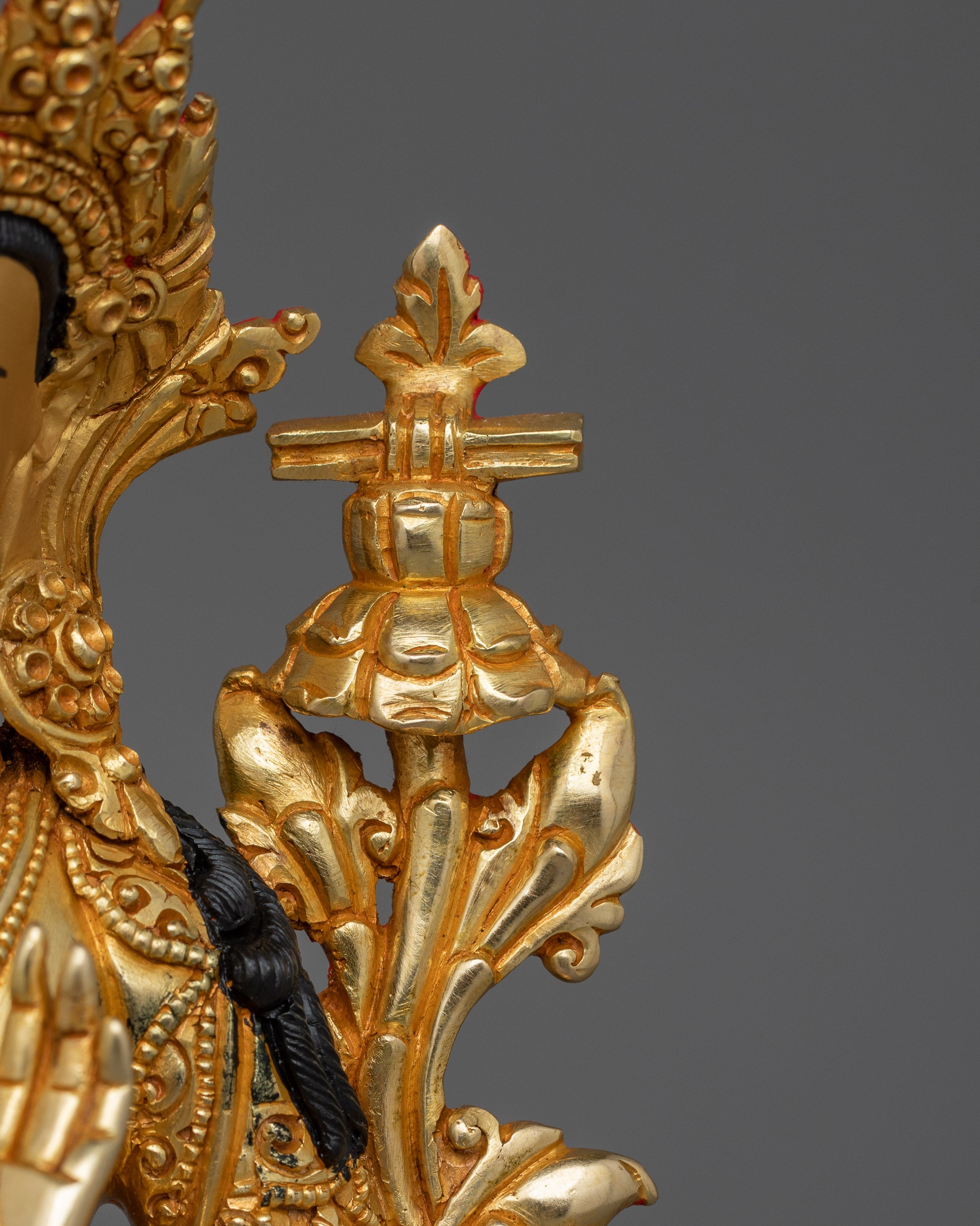 Handcrafted Gold Gilded Manjushri Goddess Statue | Symbol of Wisdom