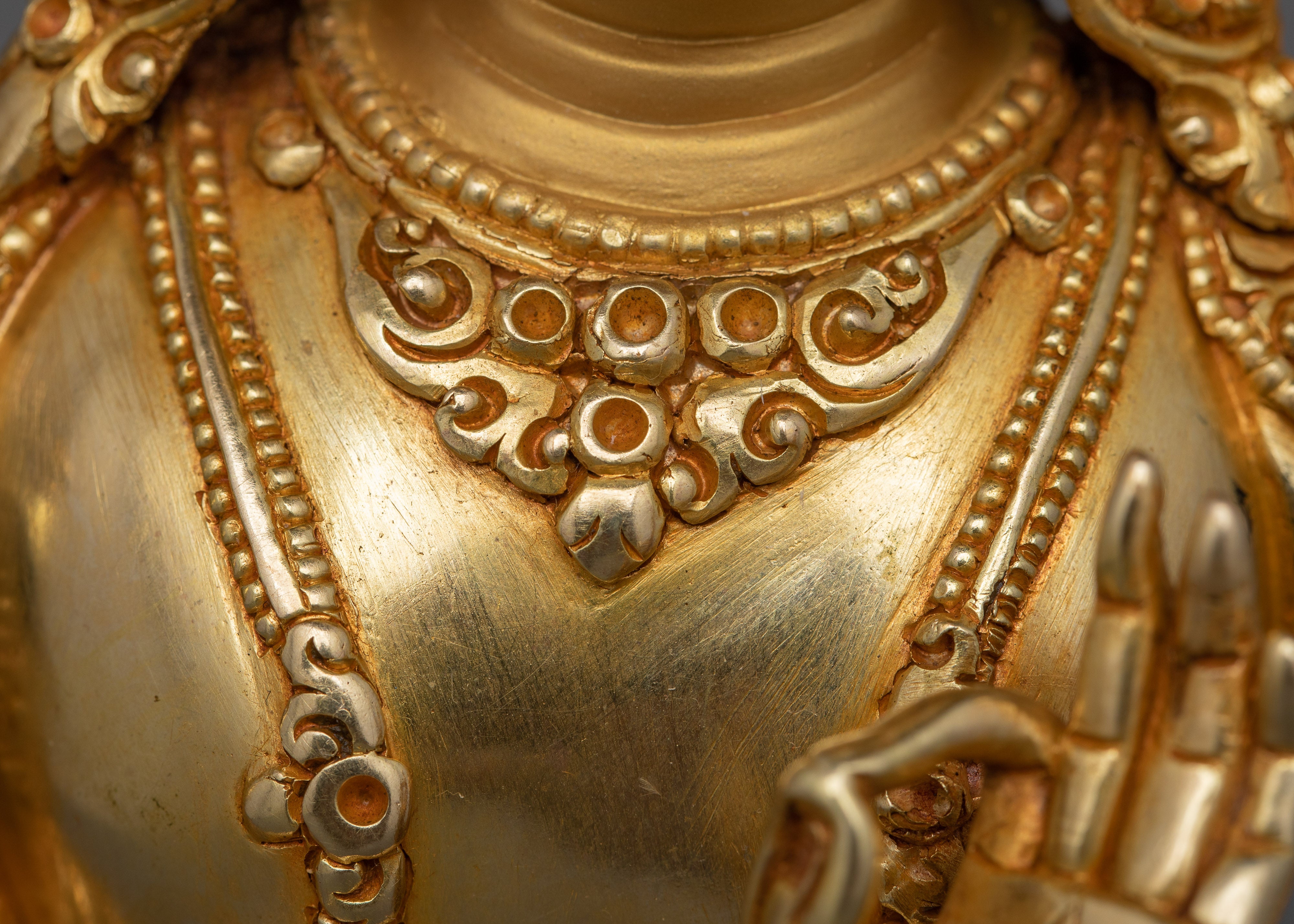 Handcrafted Gold Gilded Manjushri Goddess Statue | Symbol of Wisdom