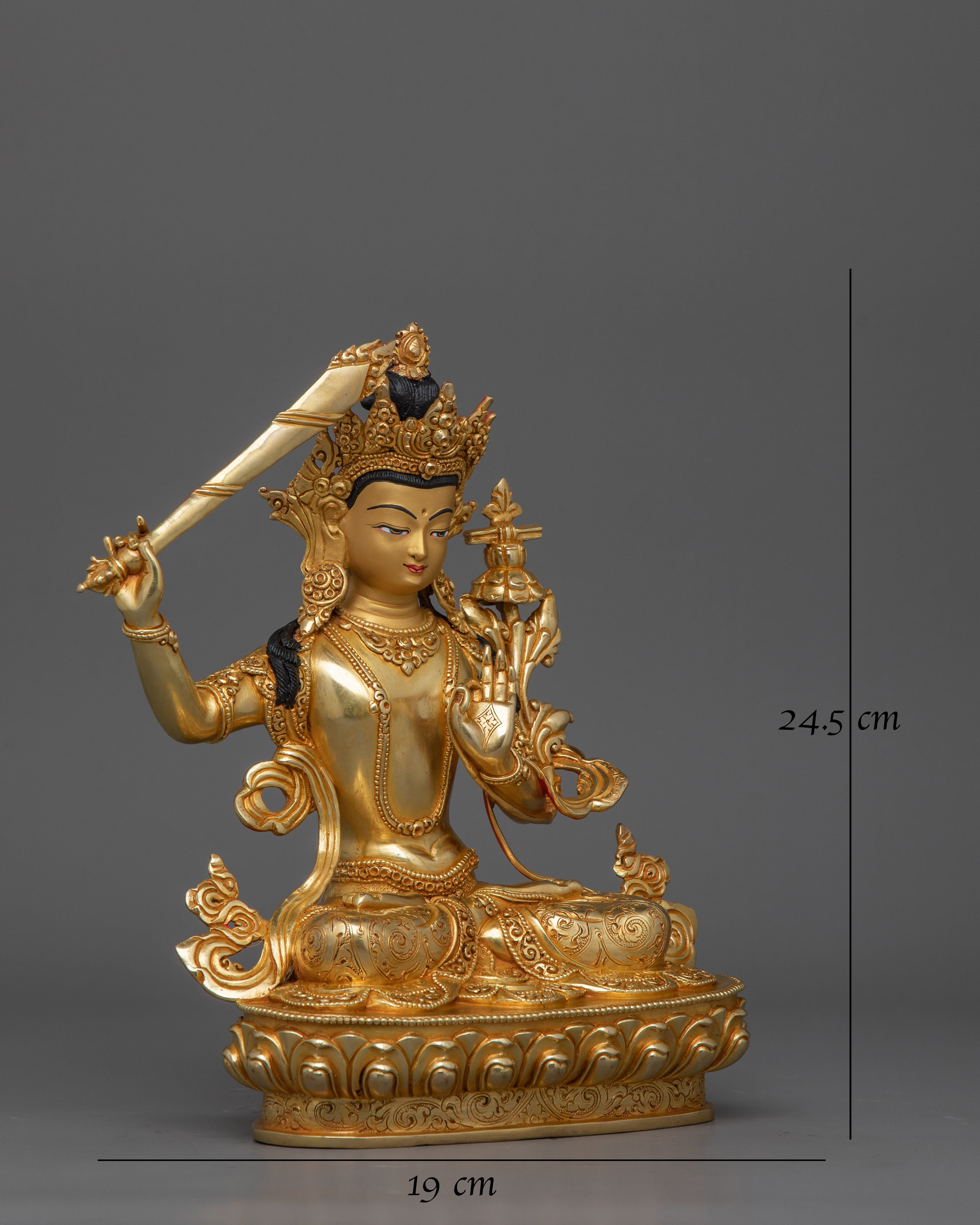 Gold Gilded Manjushri Godess