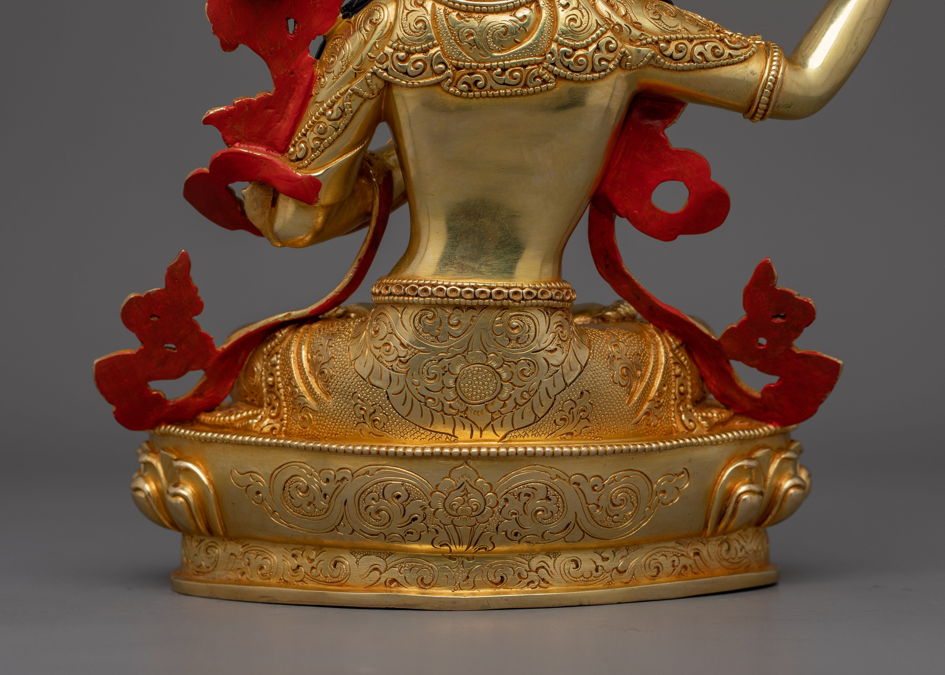 Handcrafted Gold Gilded Manjushri Goddess Statue | Symbol of Wisdom