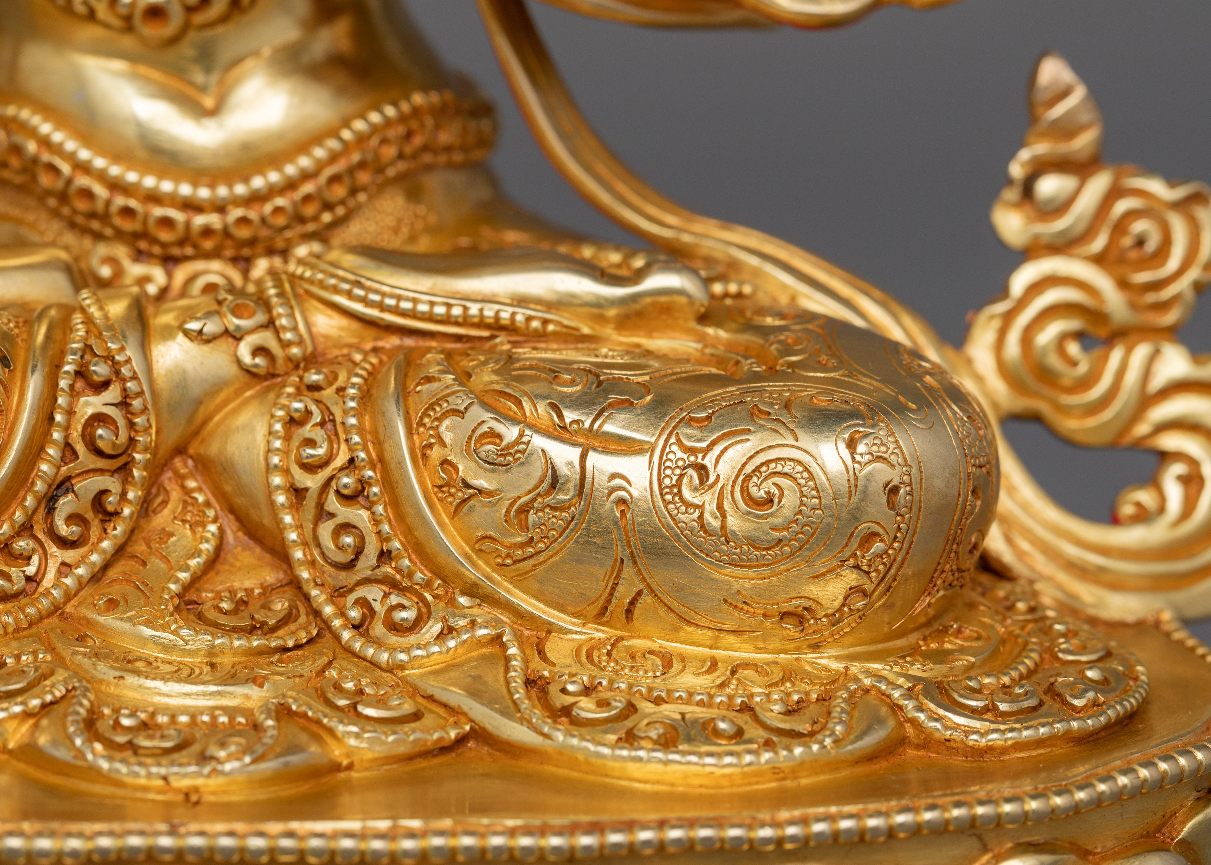 Handcrafted Gold Gilded Manjushri Goddess Statue | Symbol of Wisdom