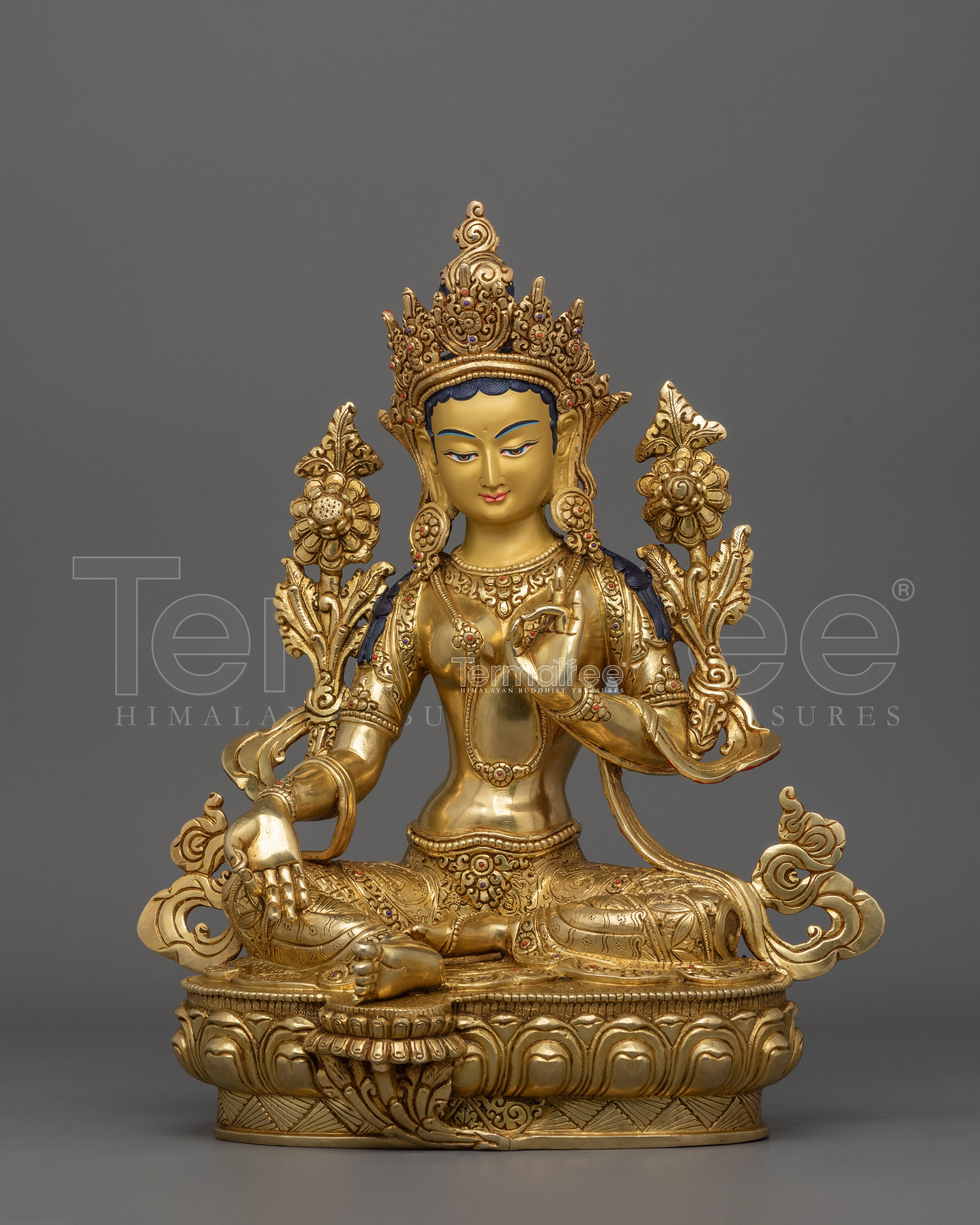 Himalayan Figurine of Female Deity Green Tara | Goddess of Protection