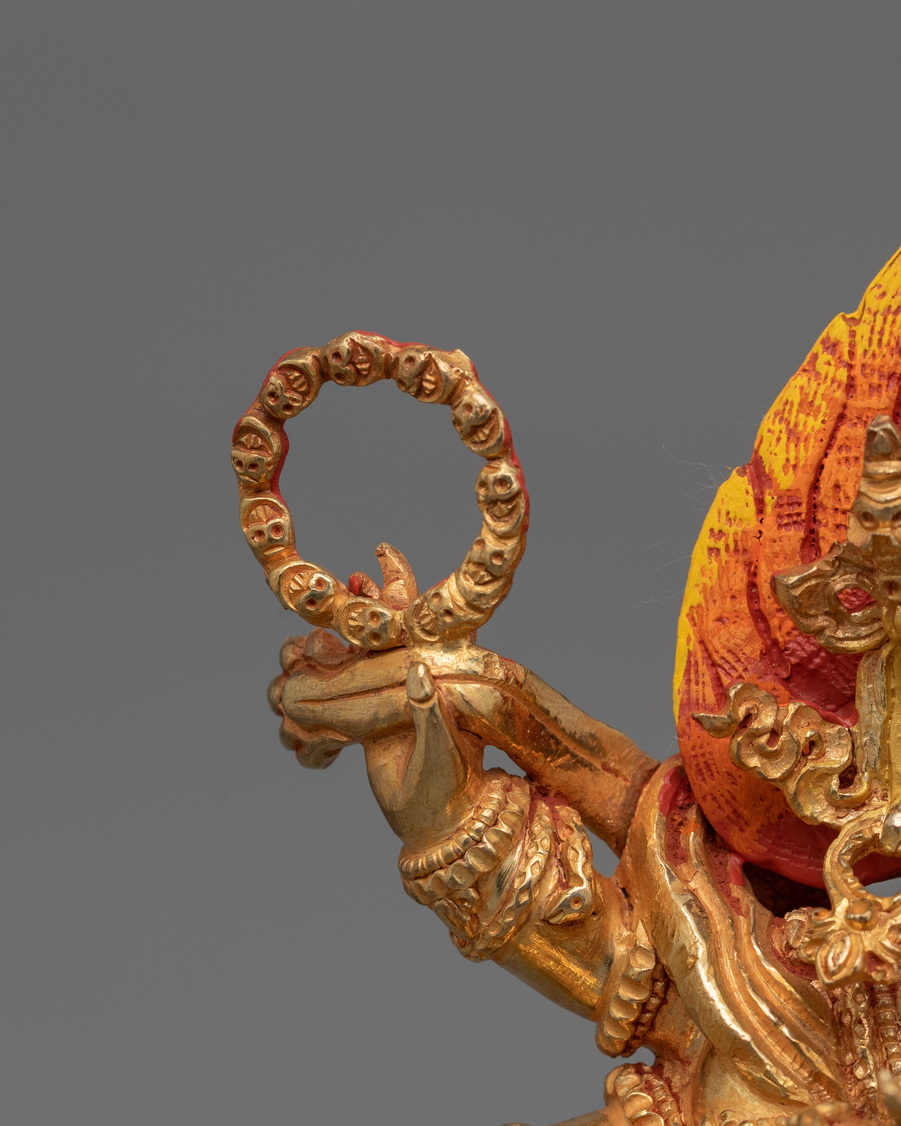 Dharma Protector Deity Six Armed Mahakala Statue | 24K Gold Gilded Art