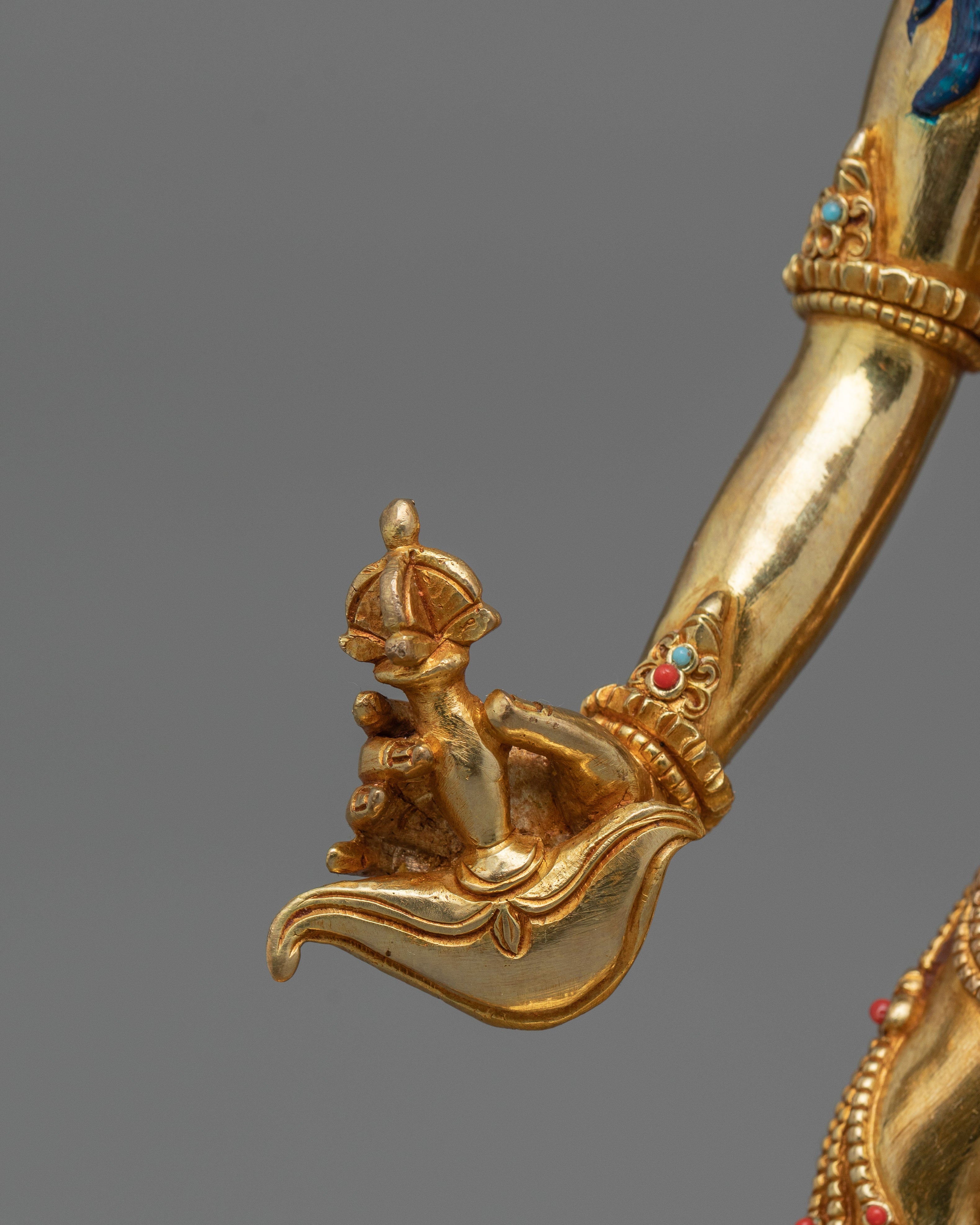 24k Gold Gilded Vajrayogini Statue | Handmade Wrathful Female Deity