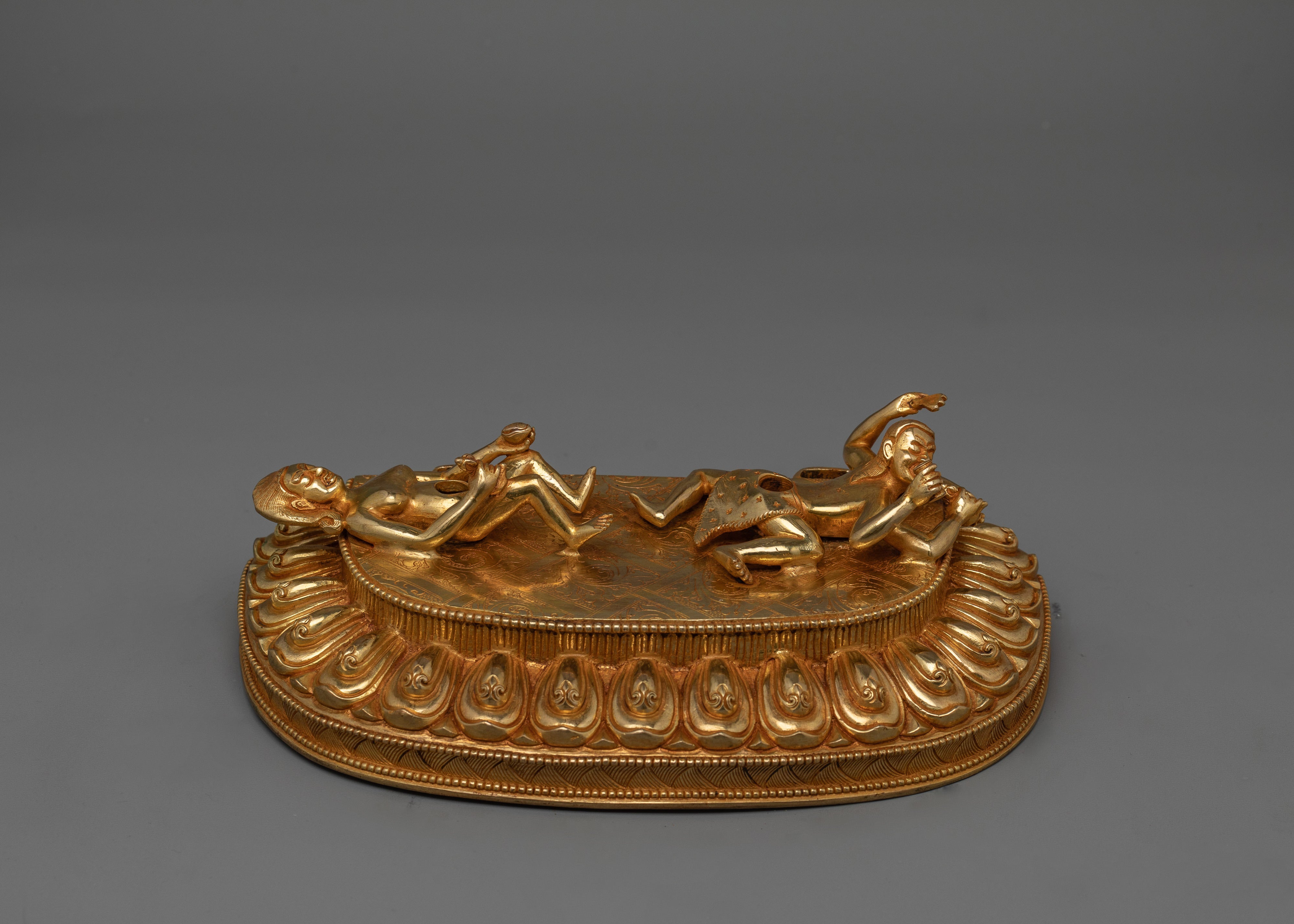 24k Gold Gilded Vajrayogini Statue | Handmade Wrathful Female Deity