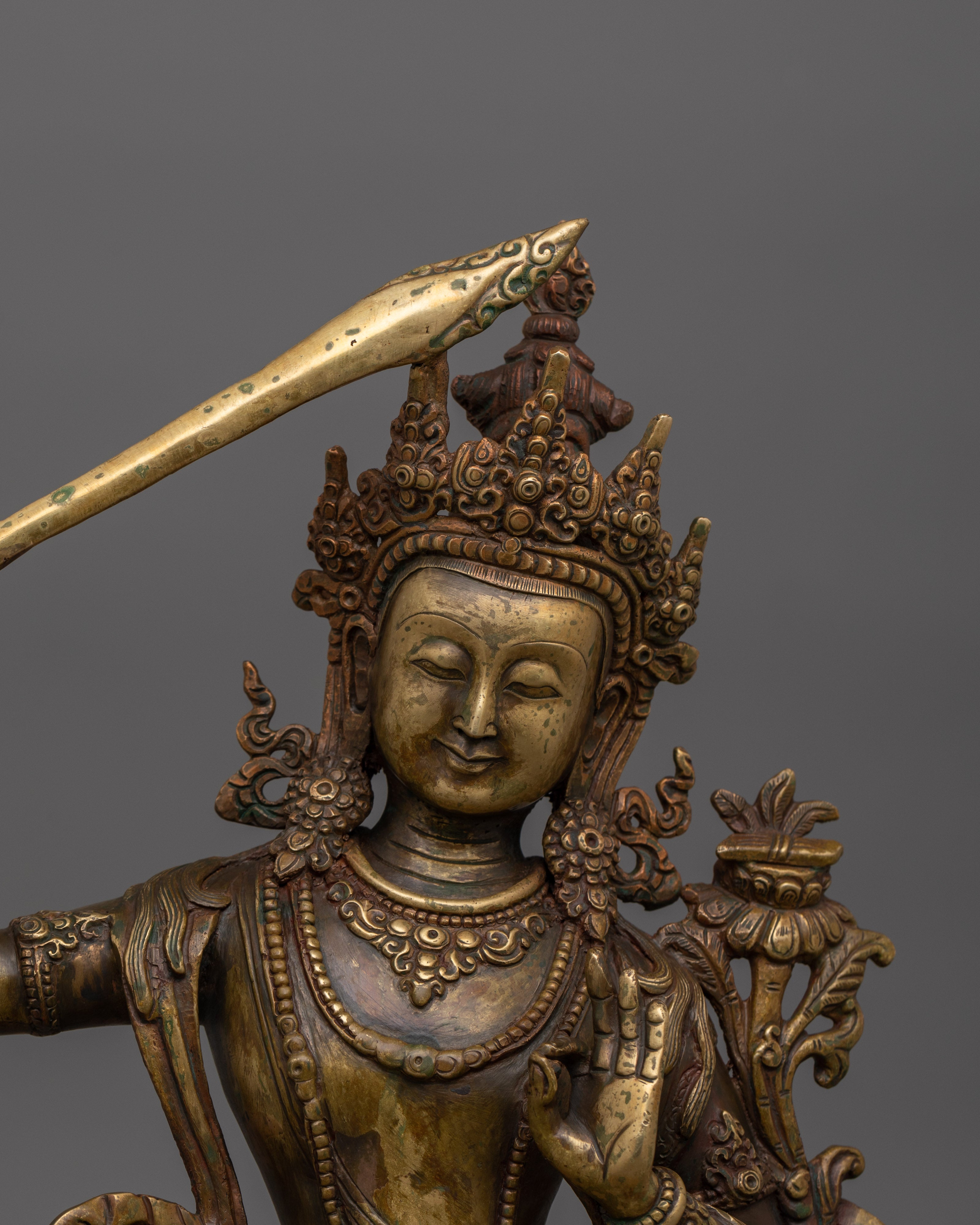 Historical Deity Manjushri Statue | Tibetan Bodhisattva Wisdom Deity