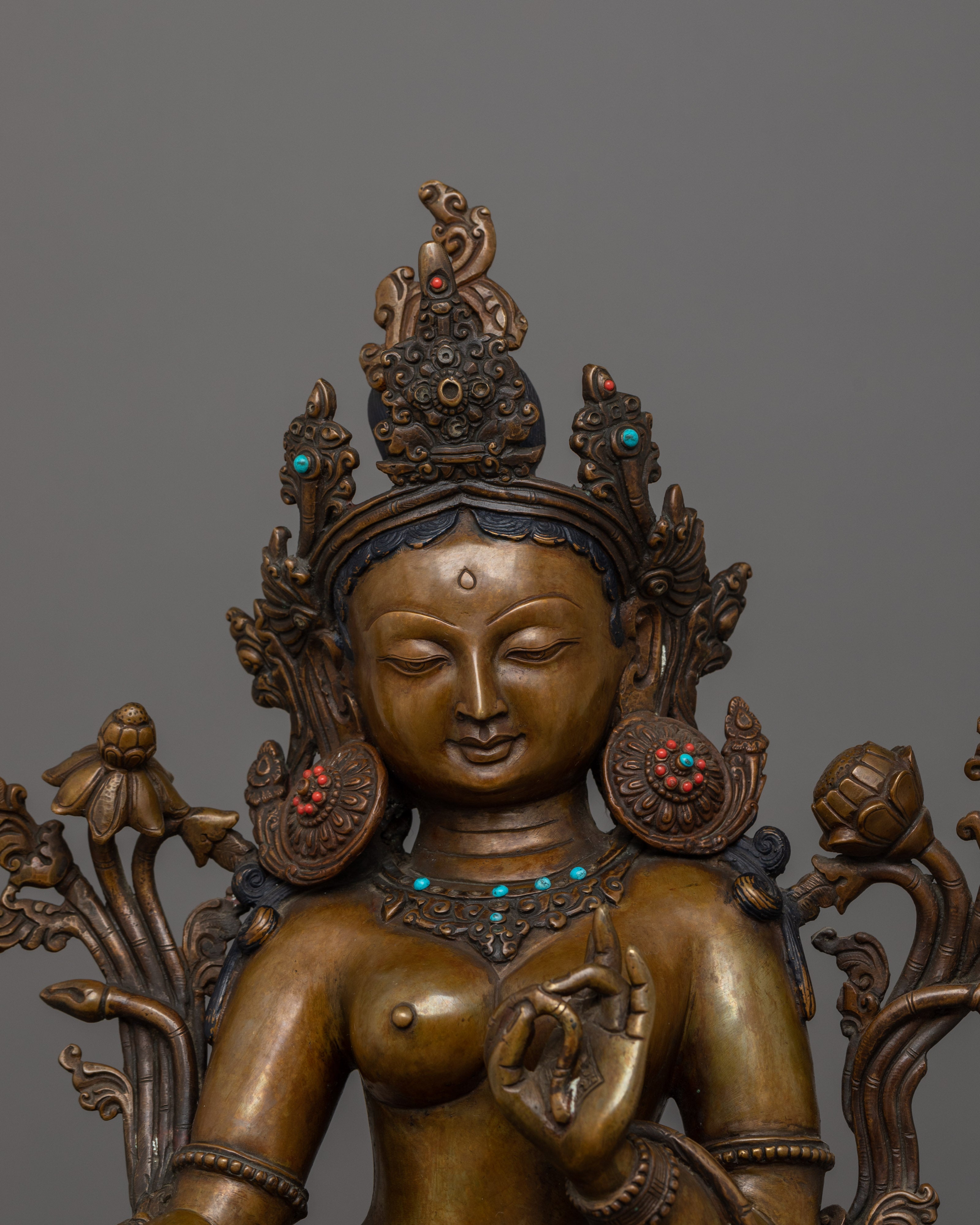 Shyamatara Beloved Deity Sculpture | Tibetan Buddhist Goddess for Altar