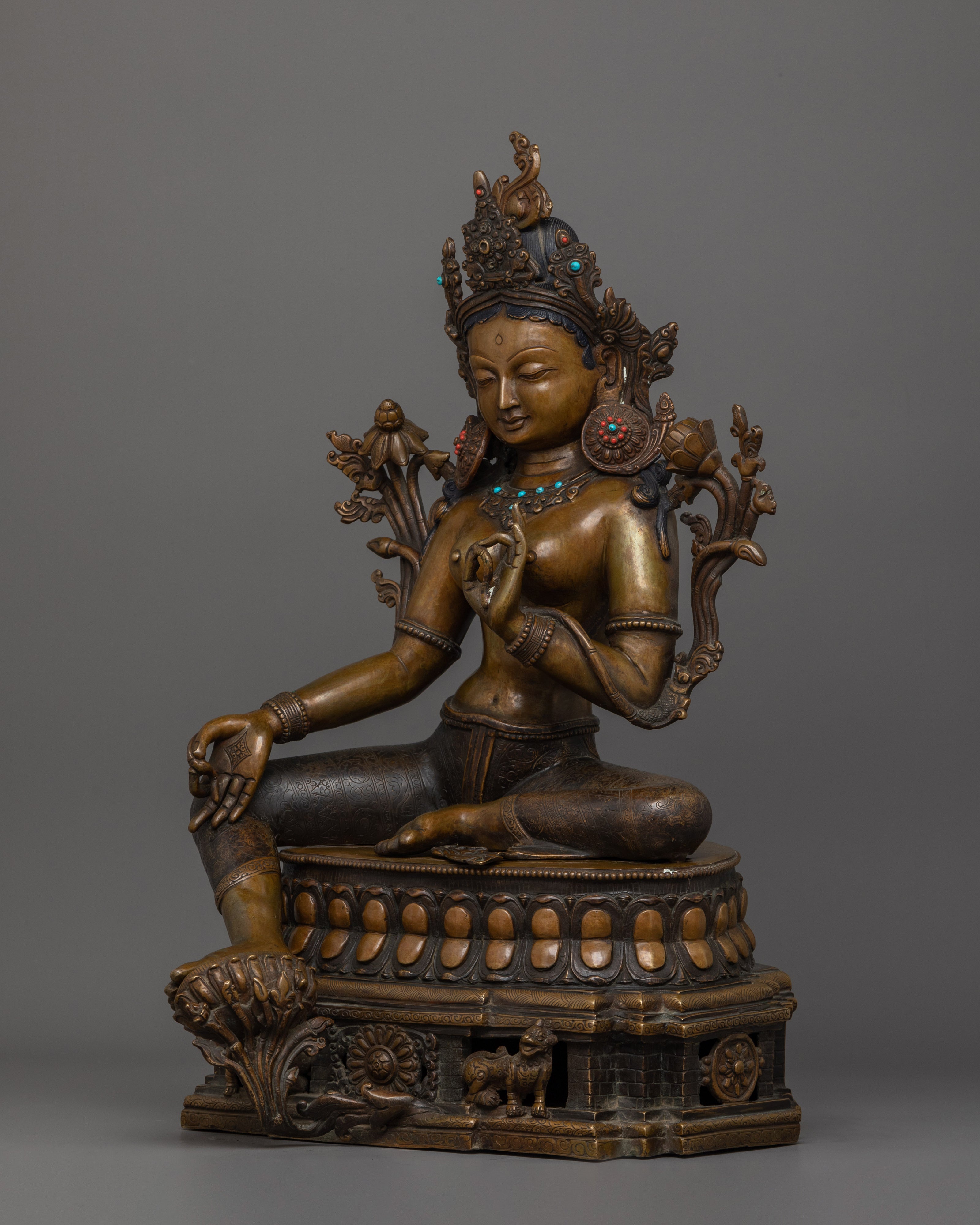 Shyamatara Beloved Deity Sculpture | Tibetan Buddhist Goddess for Altar