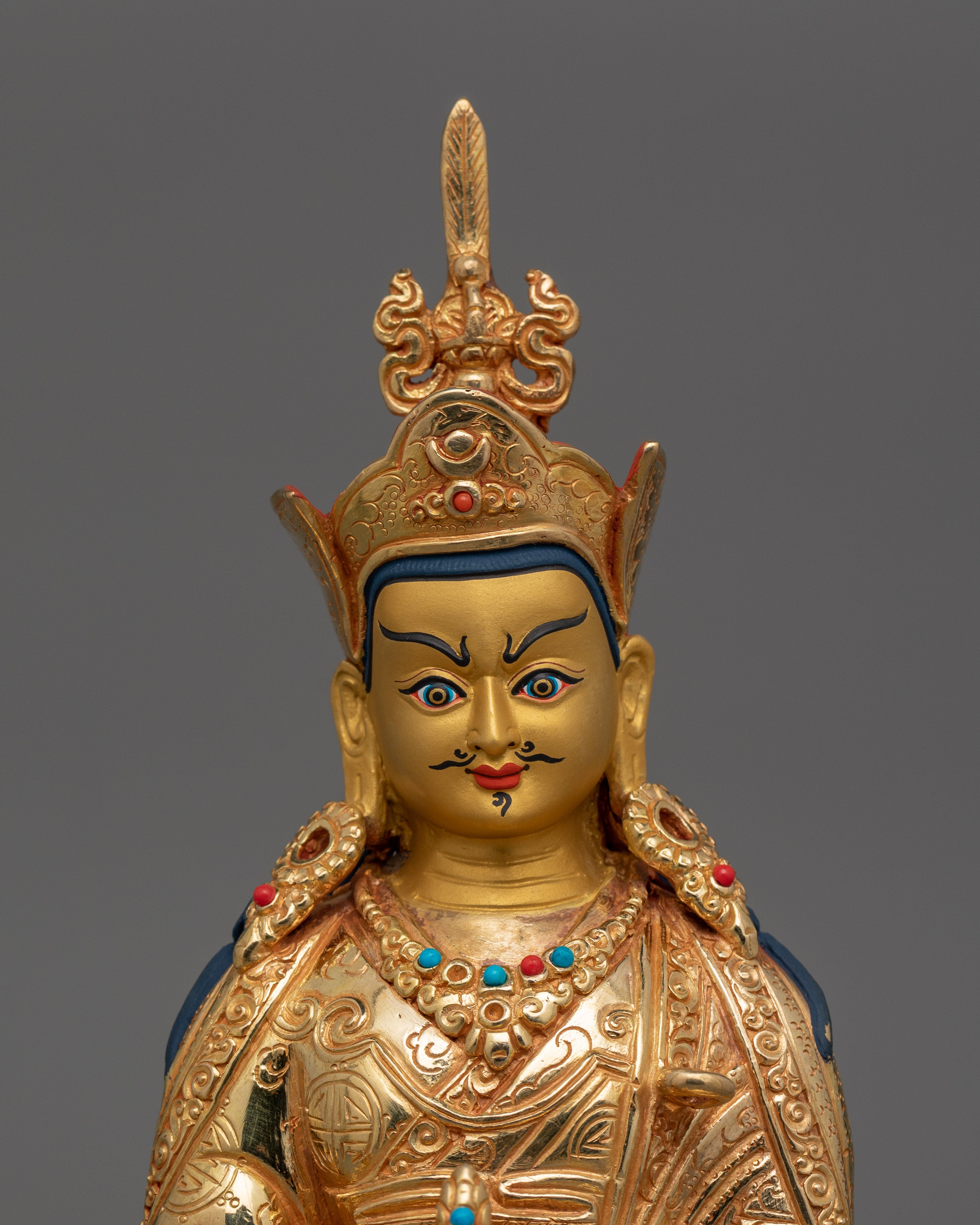 Tibetan Figurine of Lotus Born Guru Rinpoche | Buddha of Wisdom, Spiritual Mastery