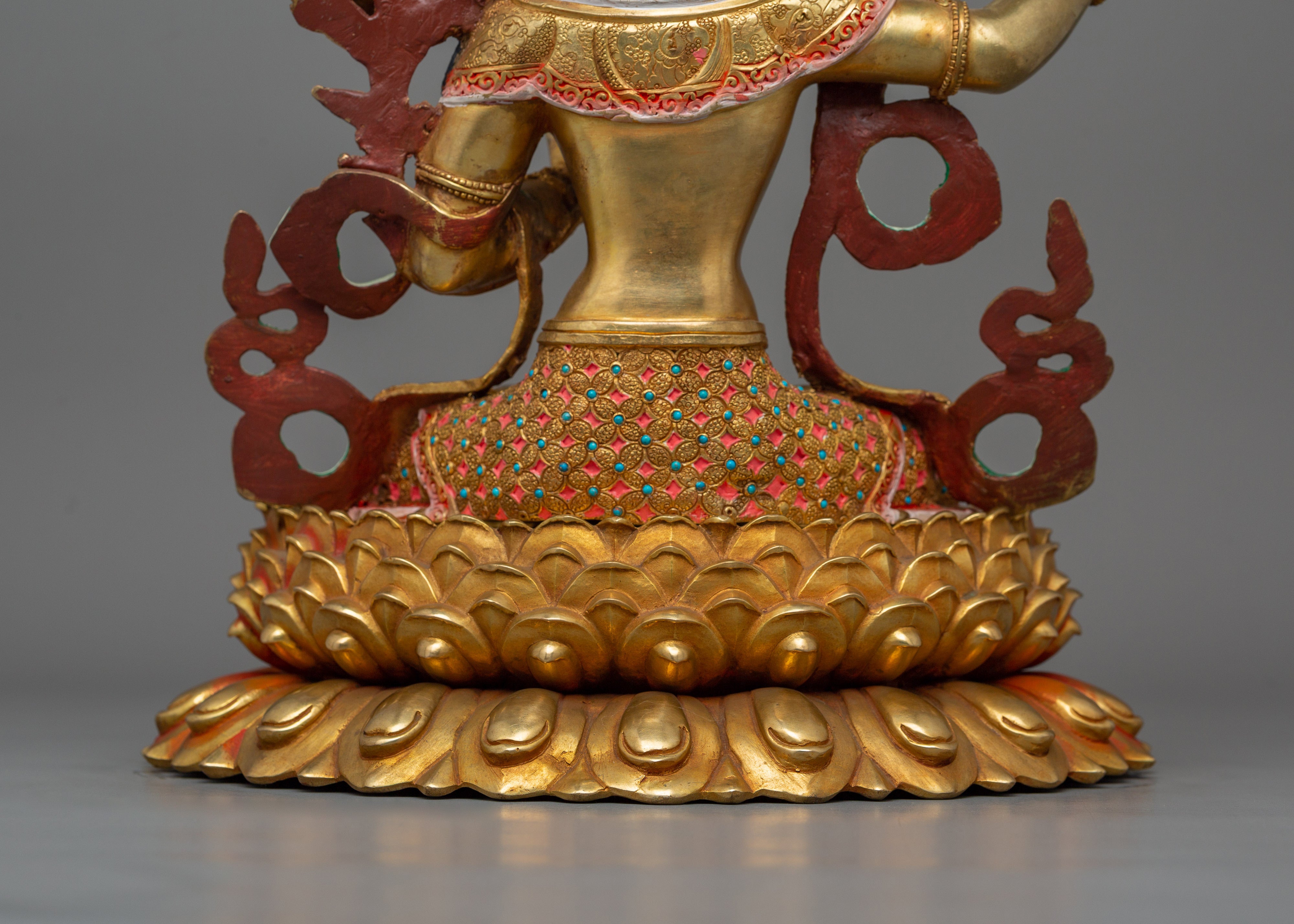 Manjushri with Beautiful Gemstones Statue | Embodiment of Wisdom and Enlightenment