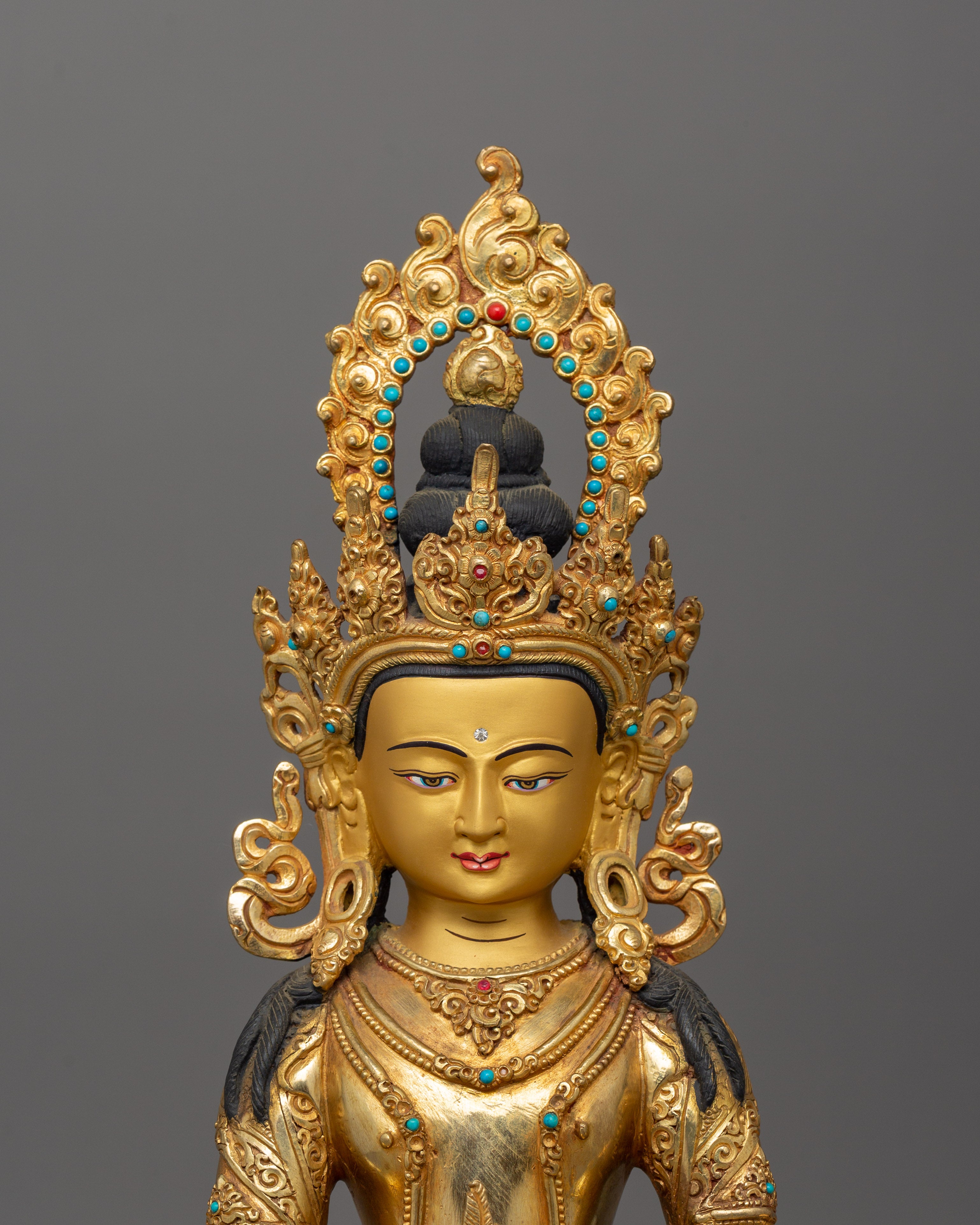 Handmade Figurine of Long Life Amitayus | The Buddha of Longevity and Immortality