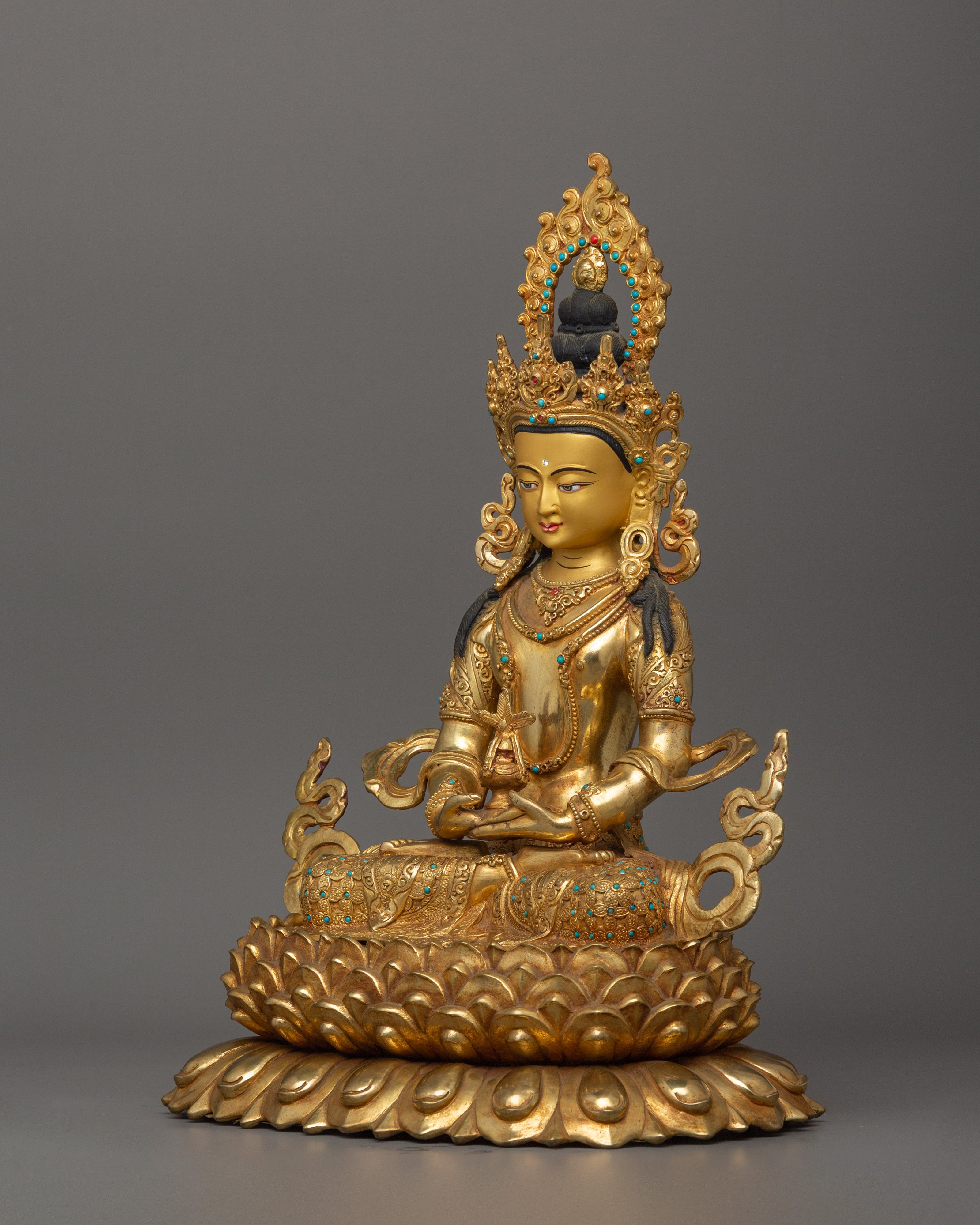 Handmade Figurine of Long Life Amitayus | The Buddha of Longevity and Immortality