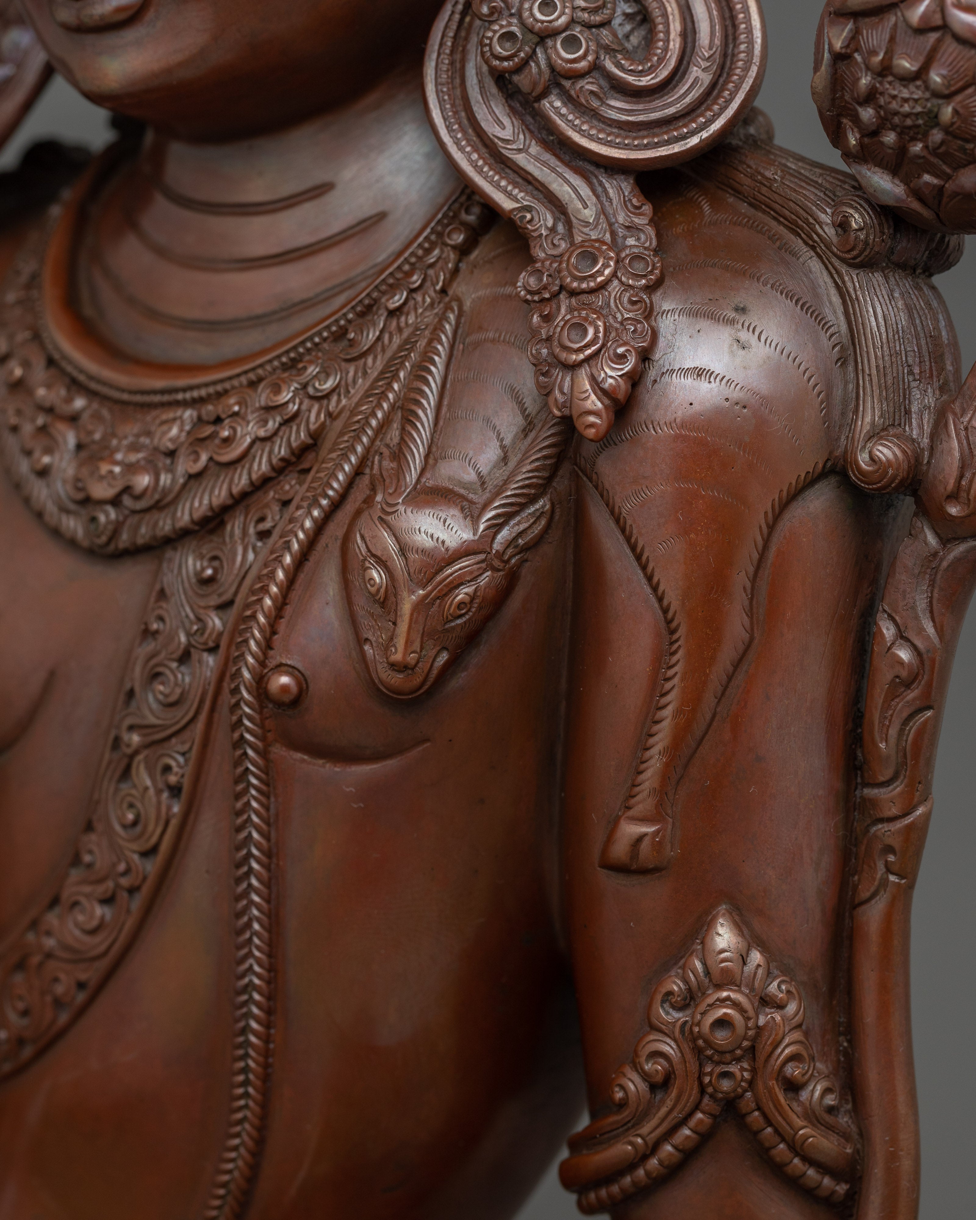 Sitting Lokeshwor Statue | Made of Oxidized Copper Body