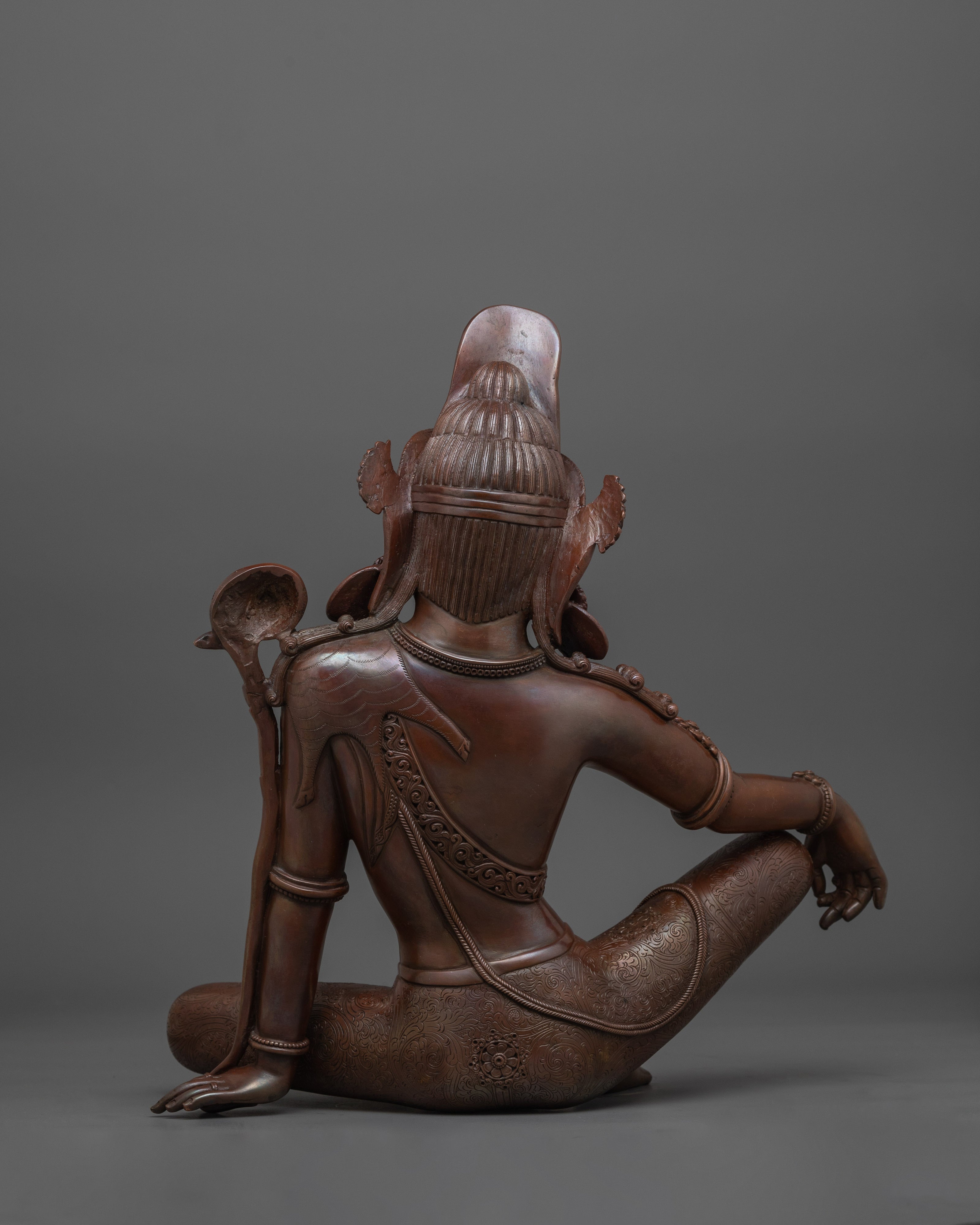Sitting Lokeshwor Statue | Made of Oxidized Copper Body