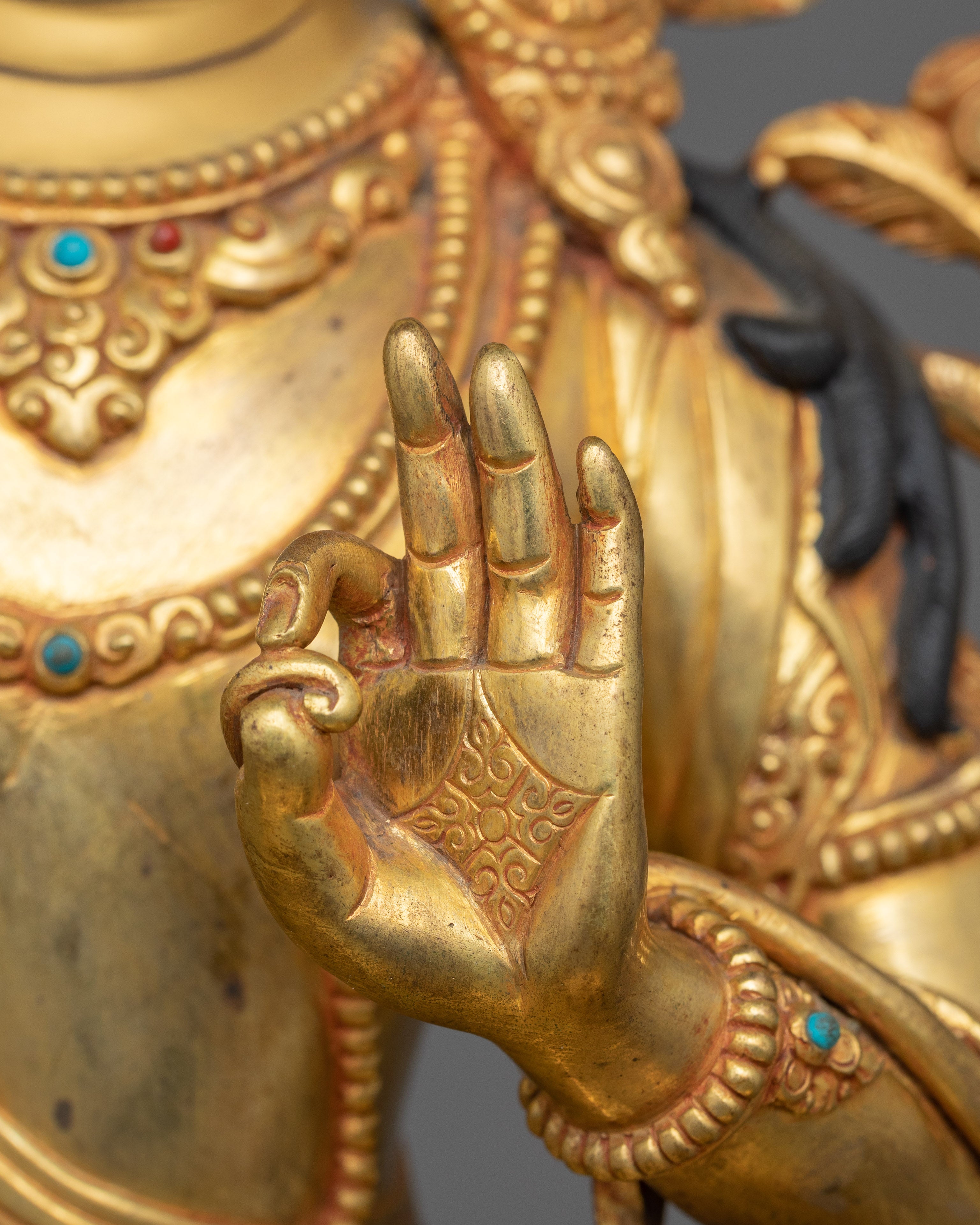 Handmade Statue of Tibetan Knowledge Deity Manjushri | The Buddha of Wisdom