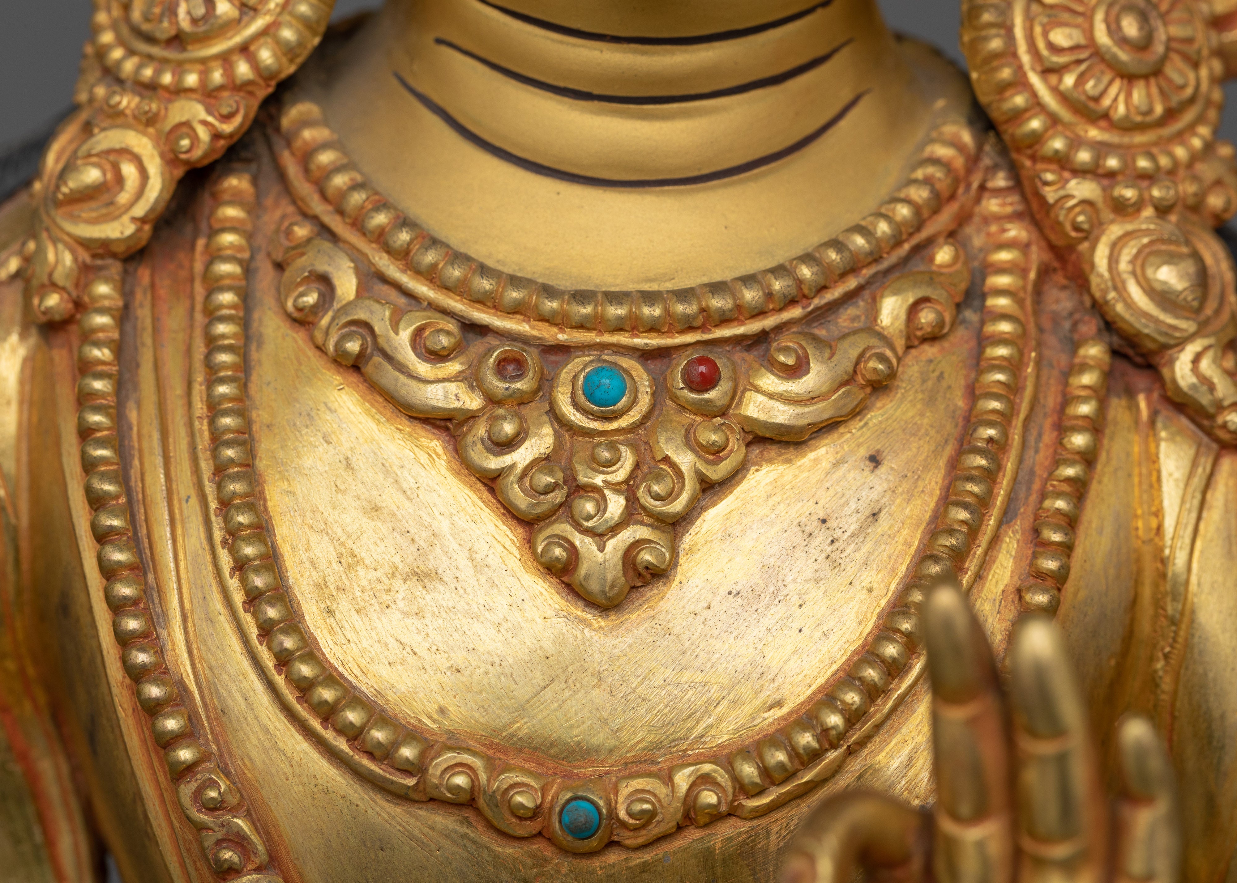 Handmade Statue of Tibetan Knowledge Deity Manjushri | The Buddha of Wisdom