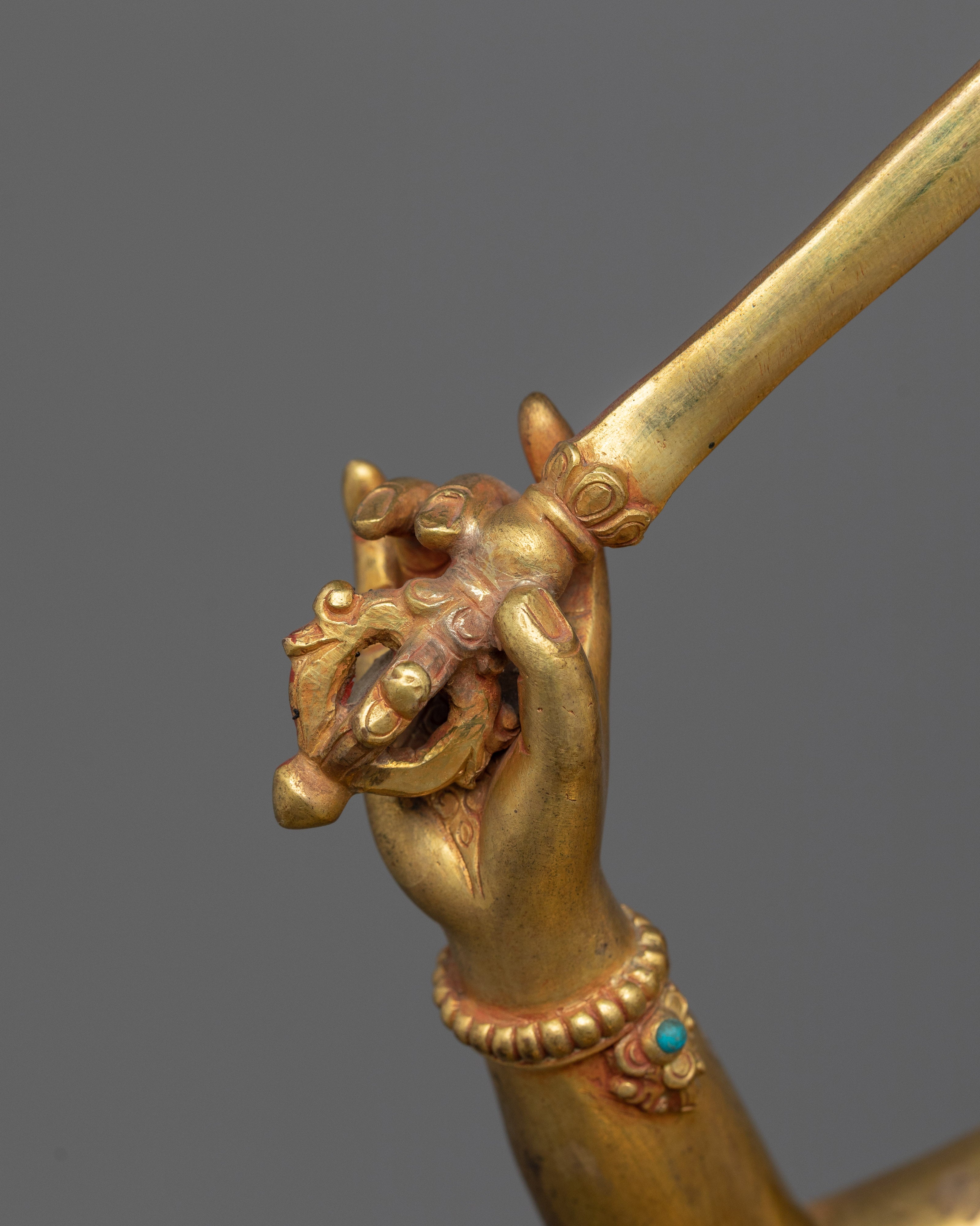 Handmade Statue of Tibetan Knowledge Deity Manjushri | The Buddha of Wisdom