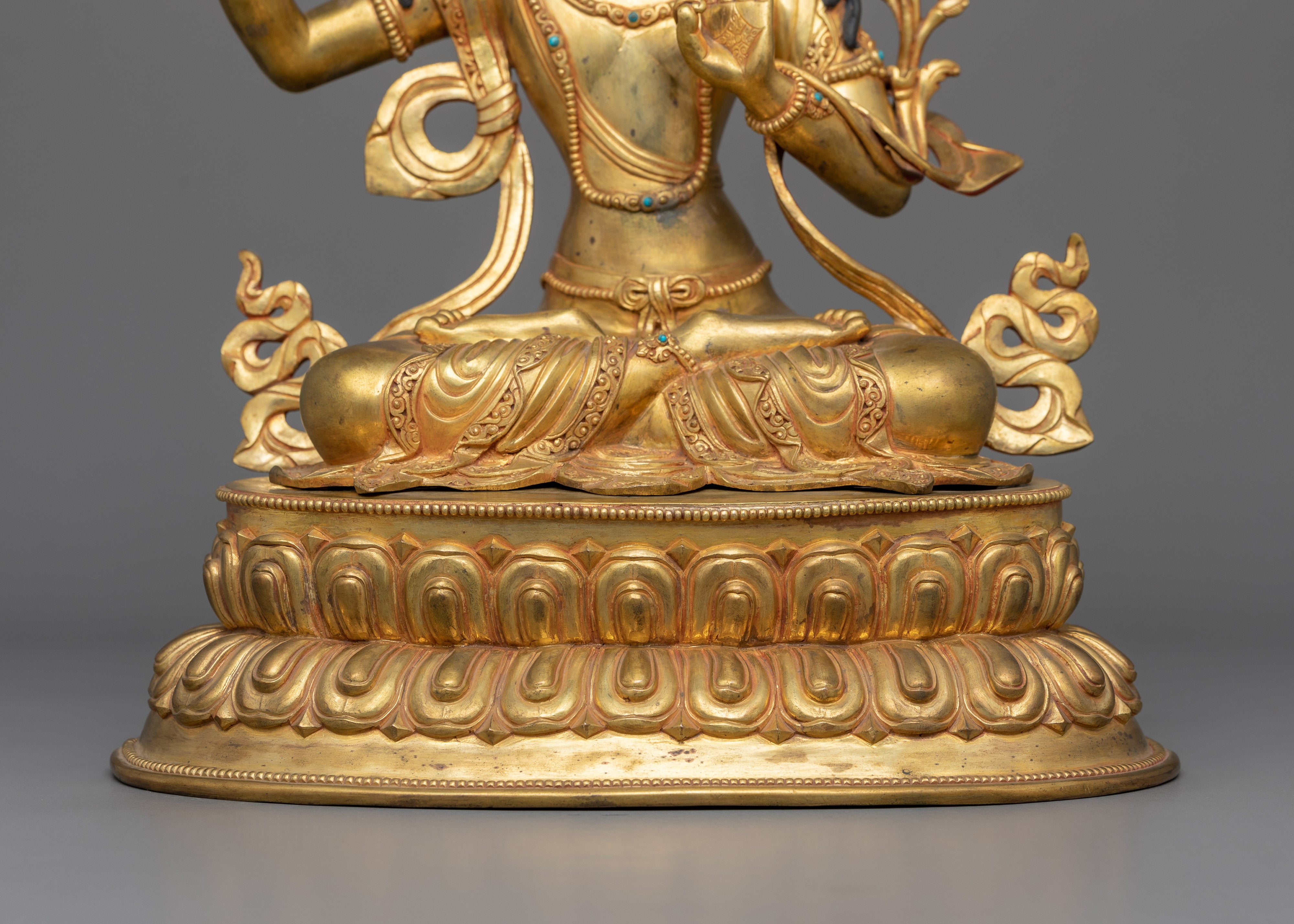Handmade Statue of Tibetan Knowledge Deity Manjushri | The Buddha of Wisdom