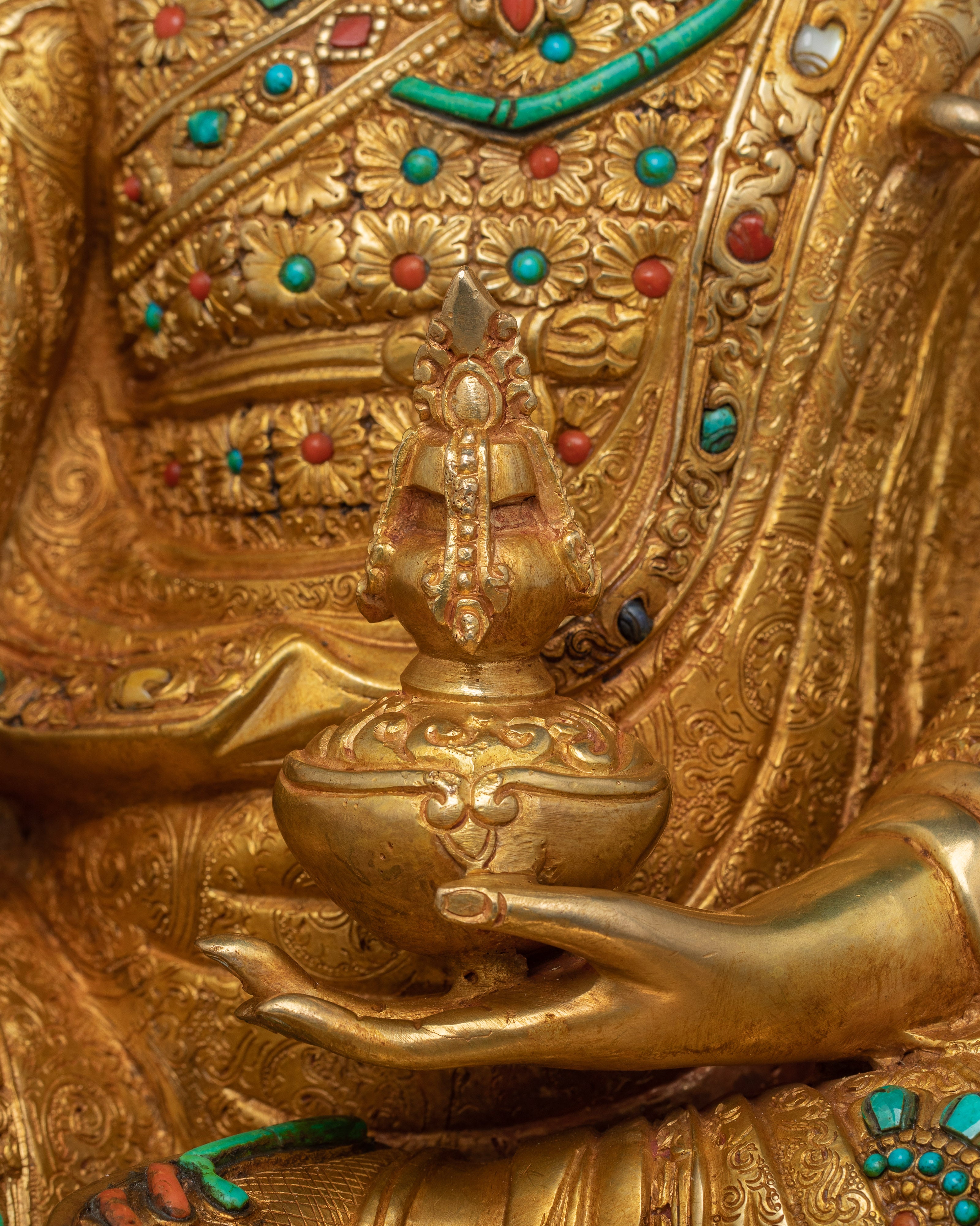 Sacred Sculpture of Tibetan Tantric Guru Rinpoche | Symbol of Wisdom and Compassion