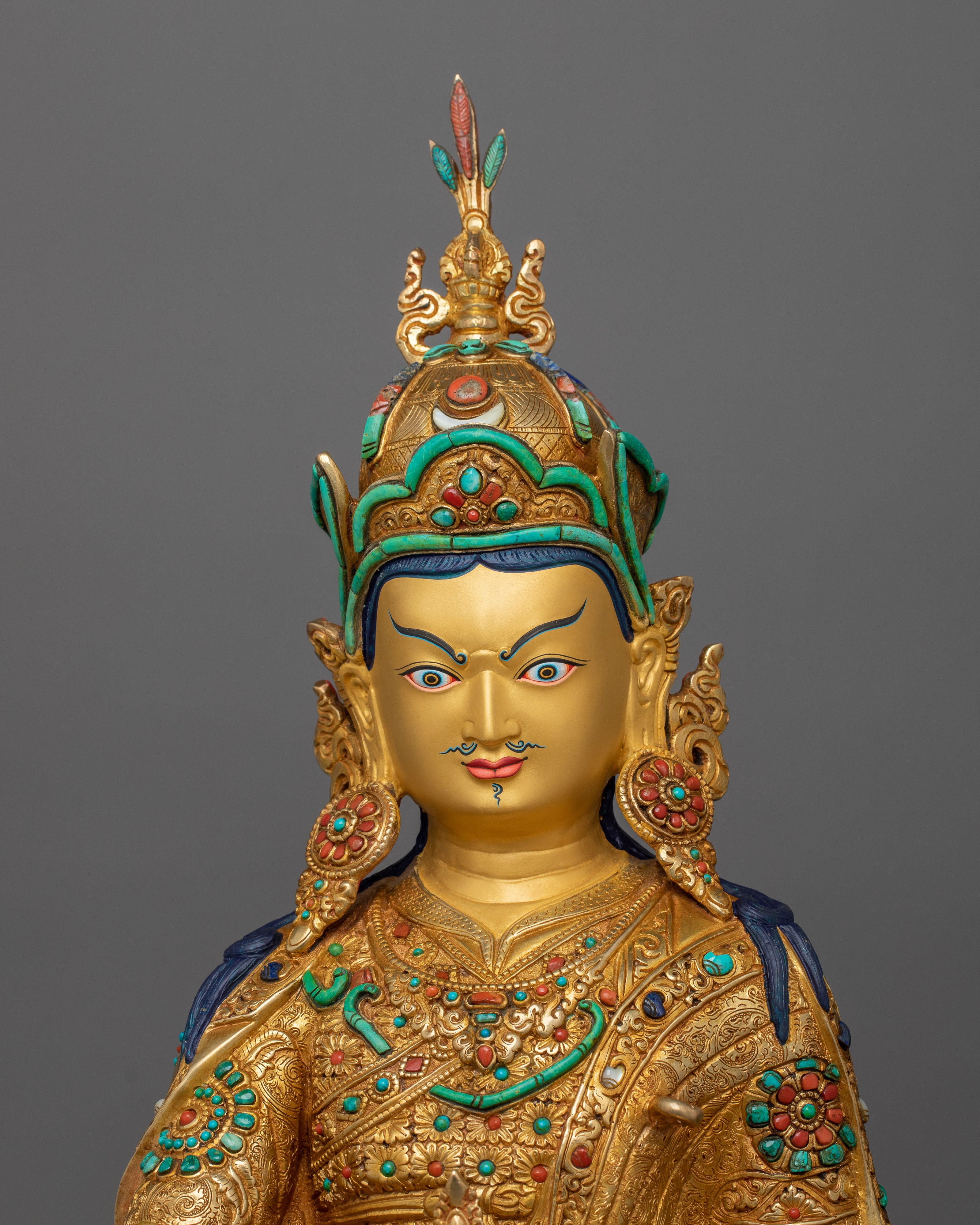 Sacred Sculpture of Tibetan Tantric Guru Rinpoche | Symbol of Wisdom and Compassion
