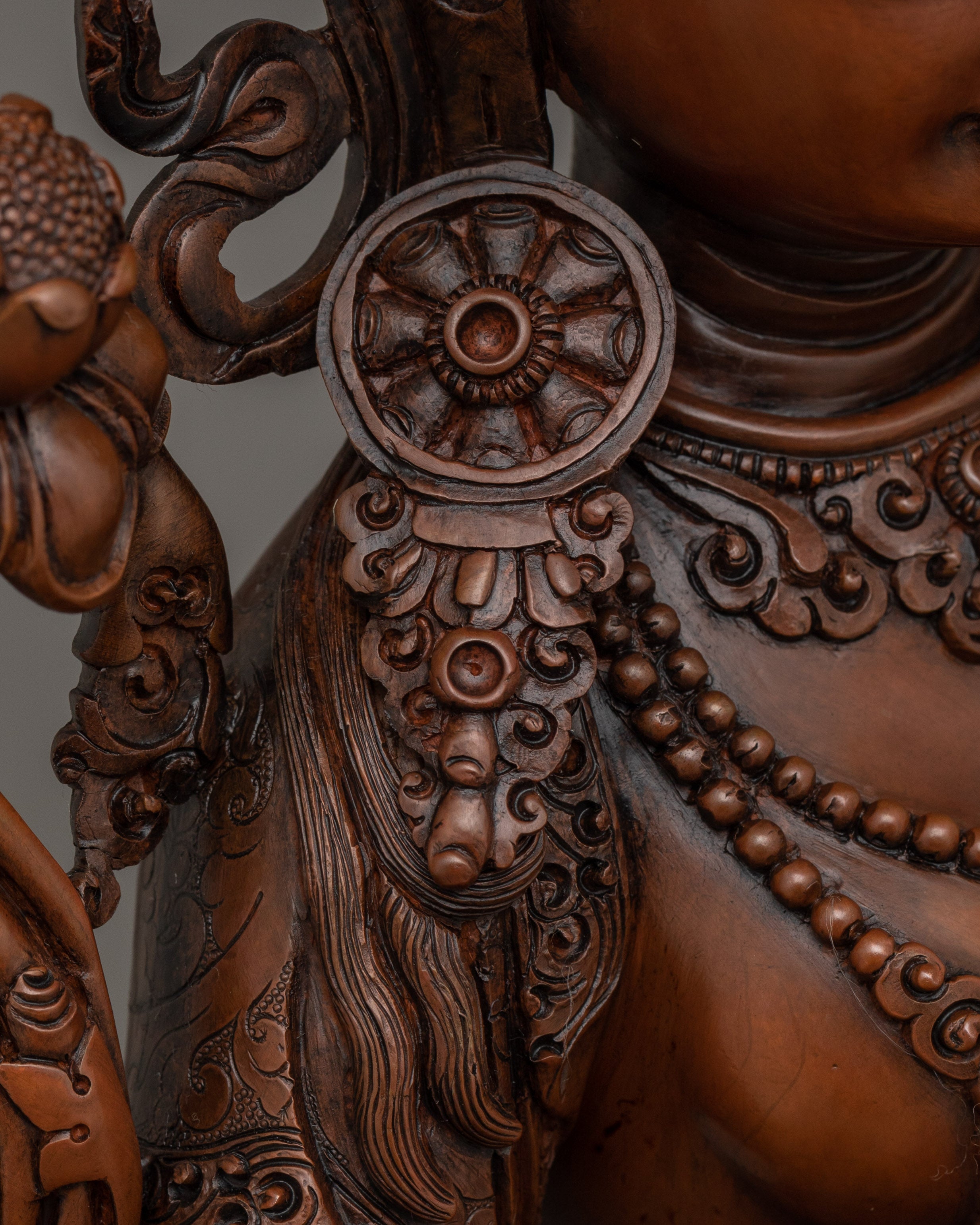 Gorgeous Green Tara With Oxidized Body Statue | Traditional Himalayan Art