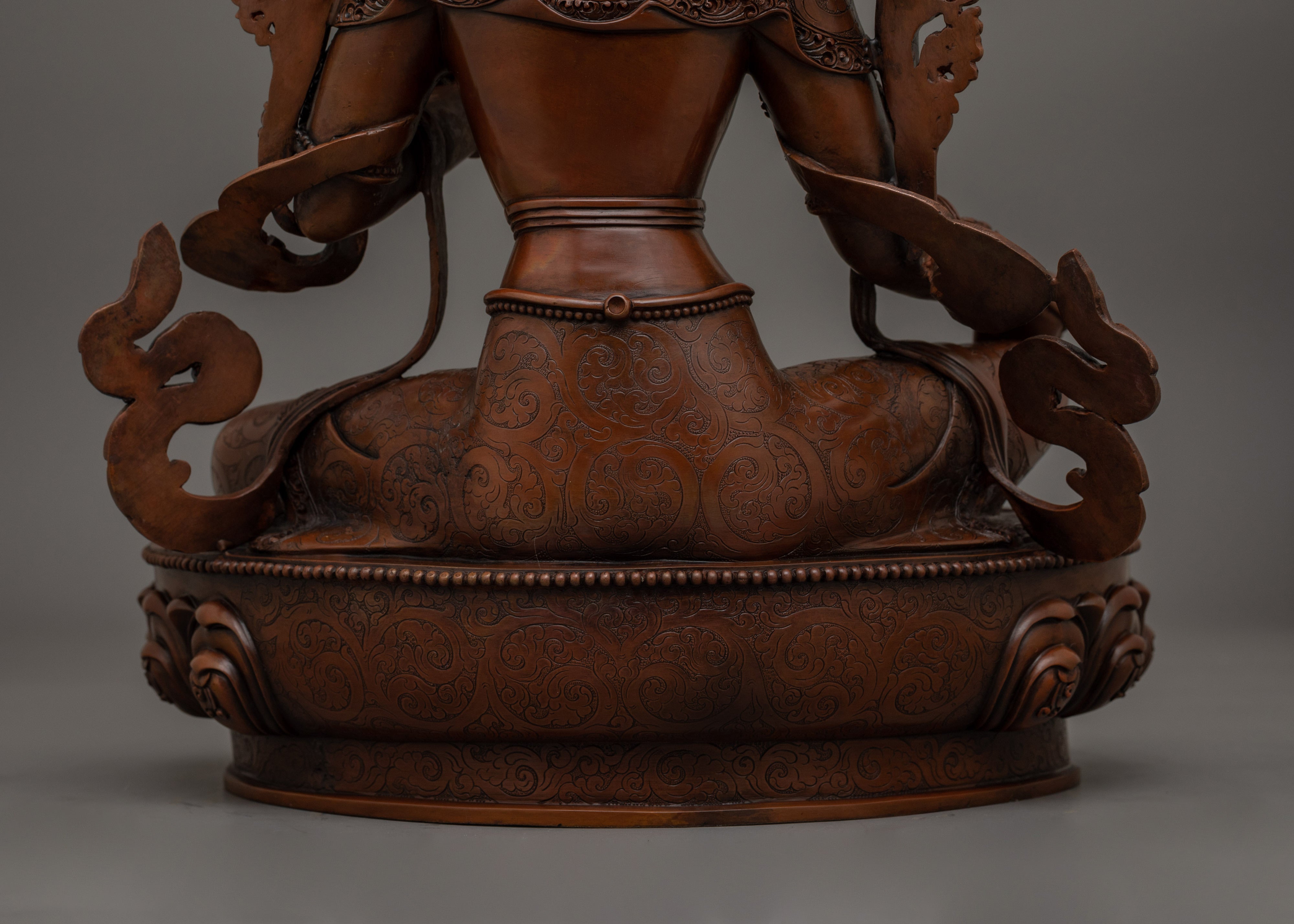 Gorgeous Green Tara With Oxidized Body Statue | Traditional Himalayan Art