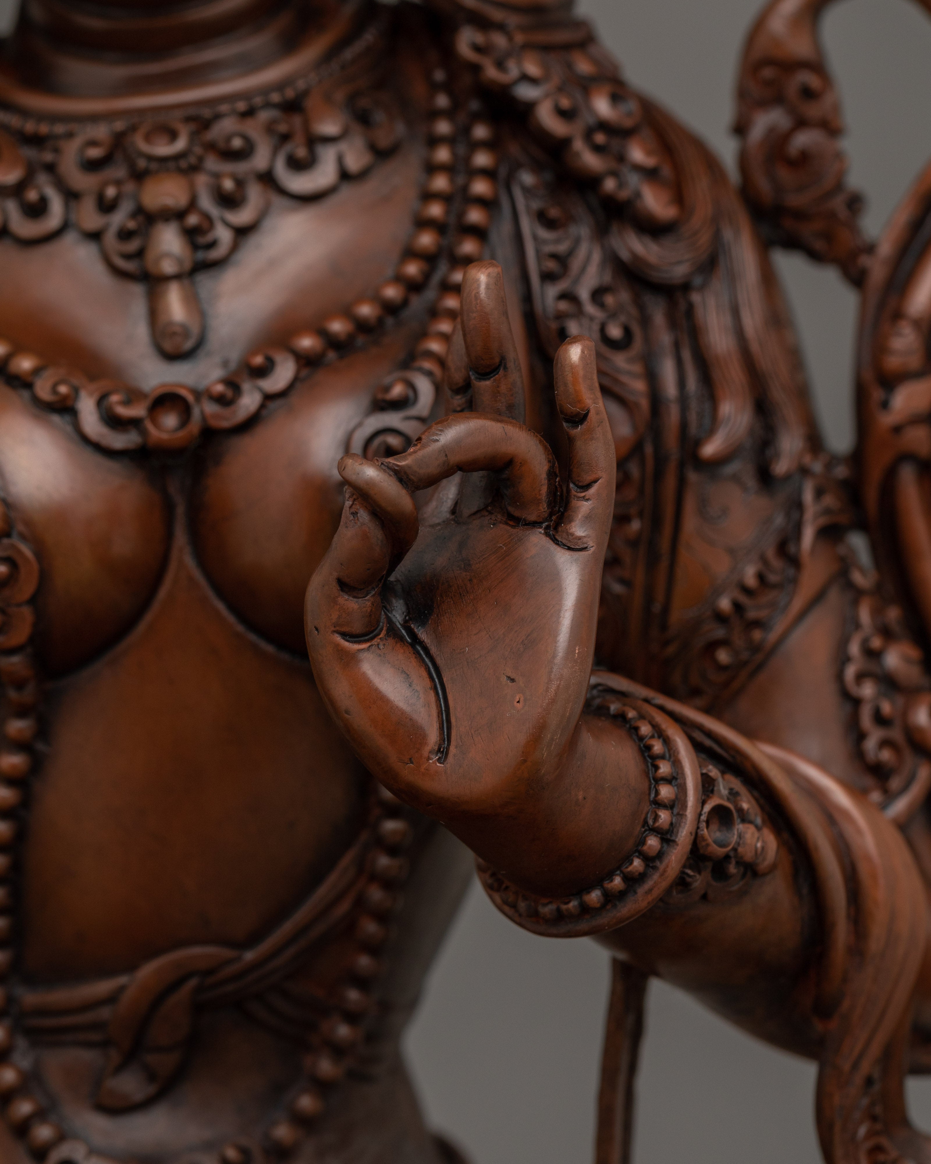 Gorgeous Green Tara With Oxidized Body Statue | Traditional Himalayan Art