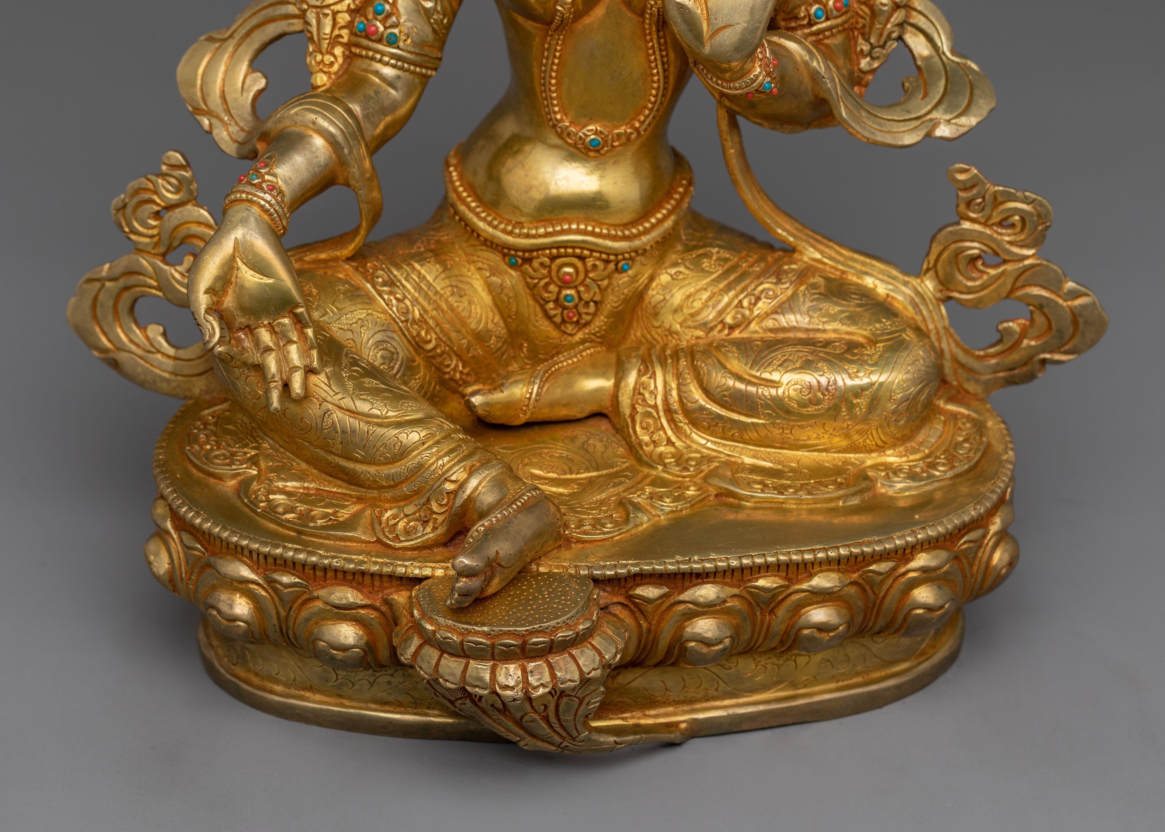 Buddhist Green Tara Goddess Statue | Divine Feminine Artwork