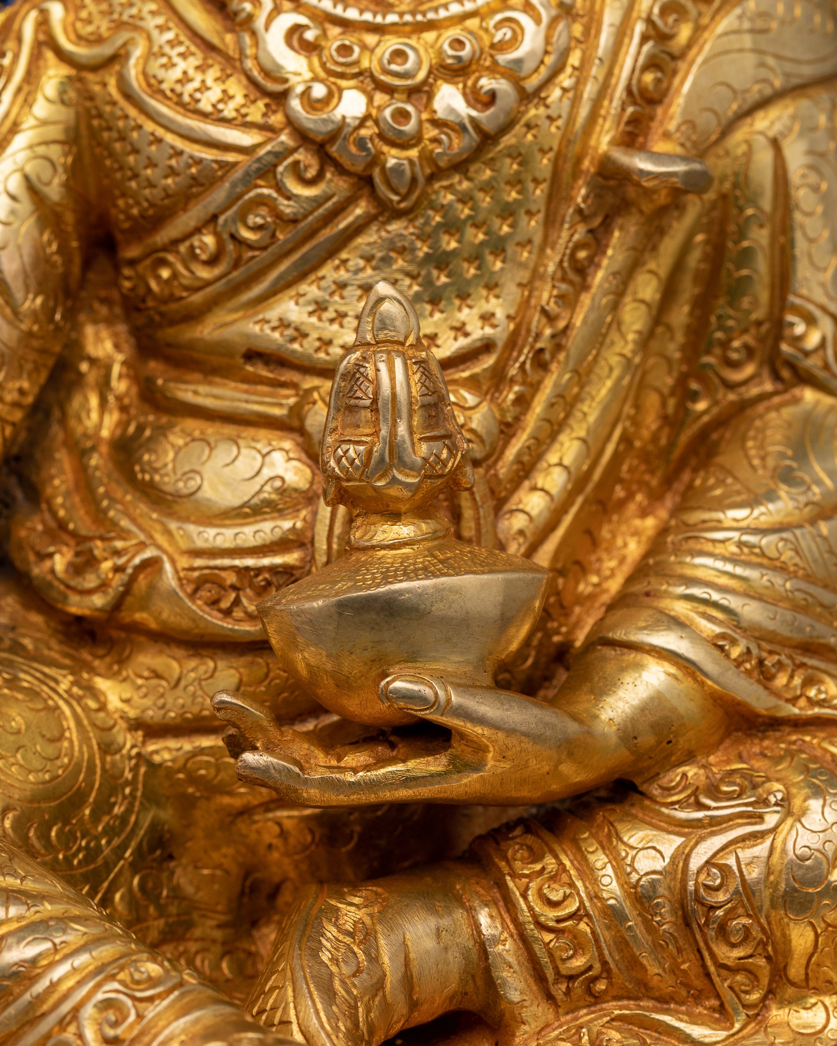 Handmade Sculpture of Lotus-Born Master Guru Rinpoche | Buddha of Transformation