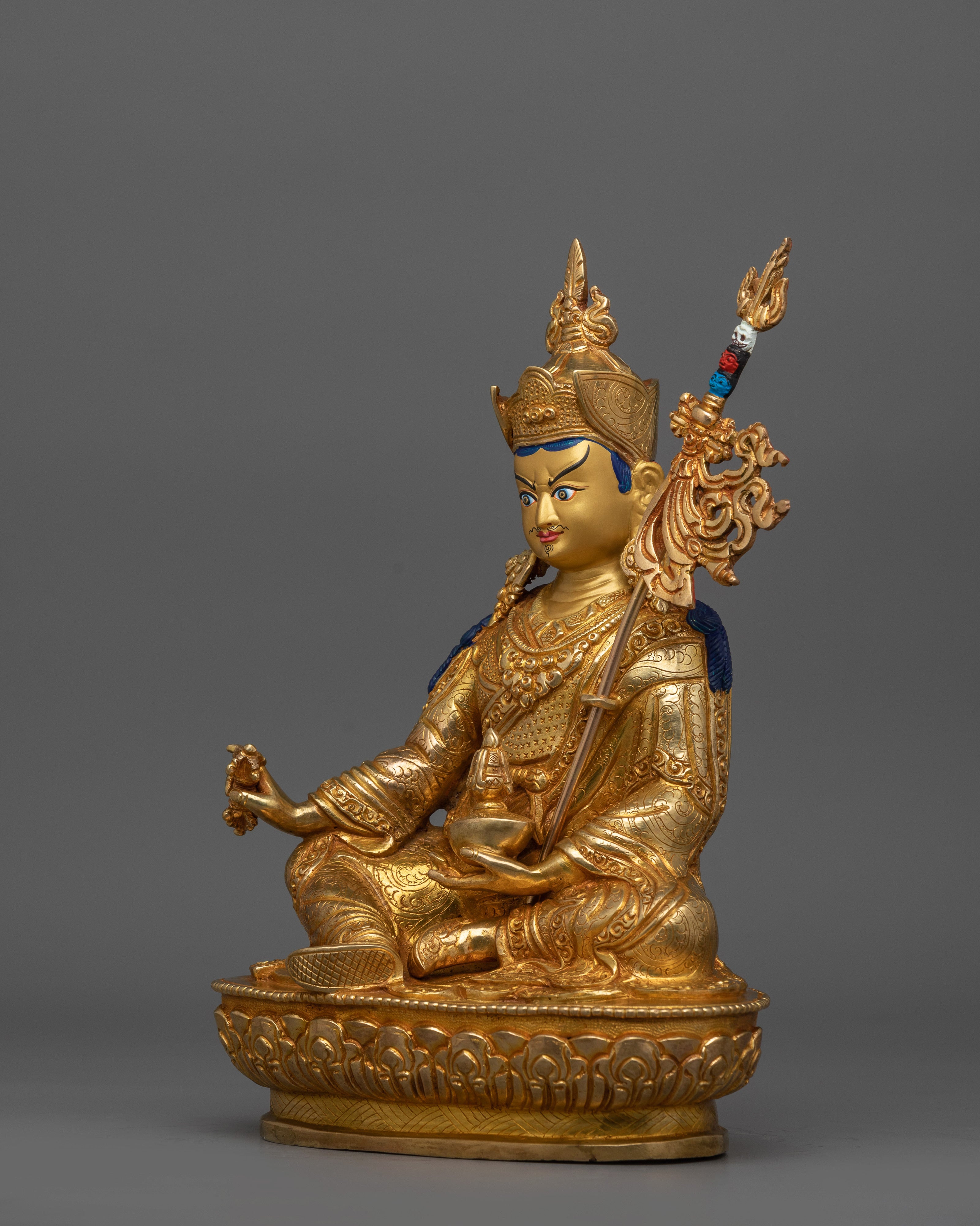 Handmade Sculpture of Lotus-Born Master Guru Rinpoche | Buddha of Transformation