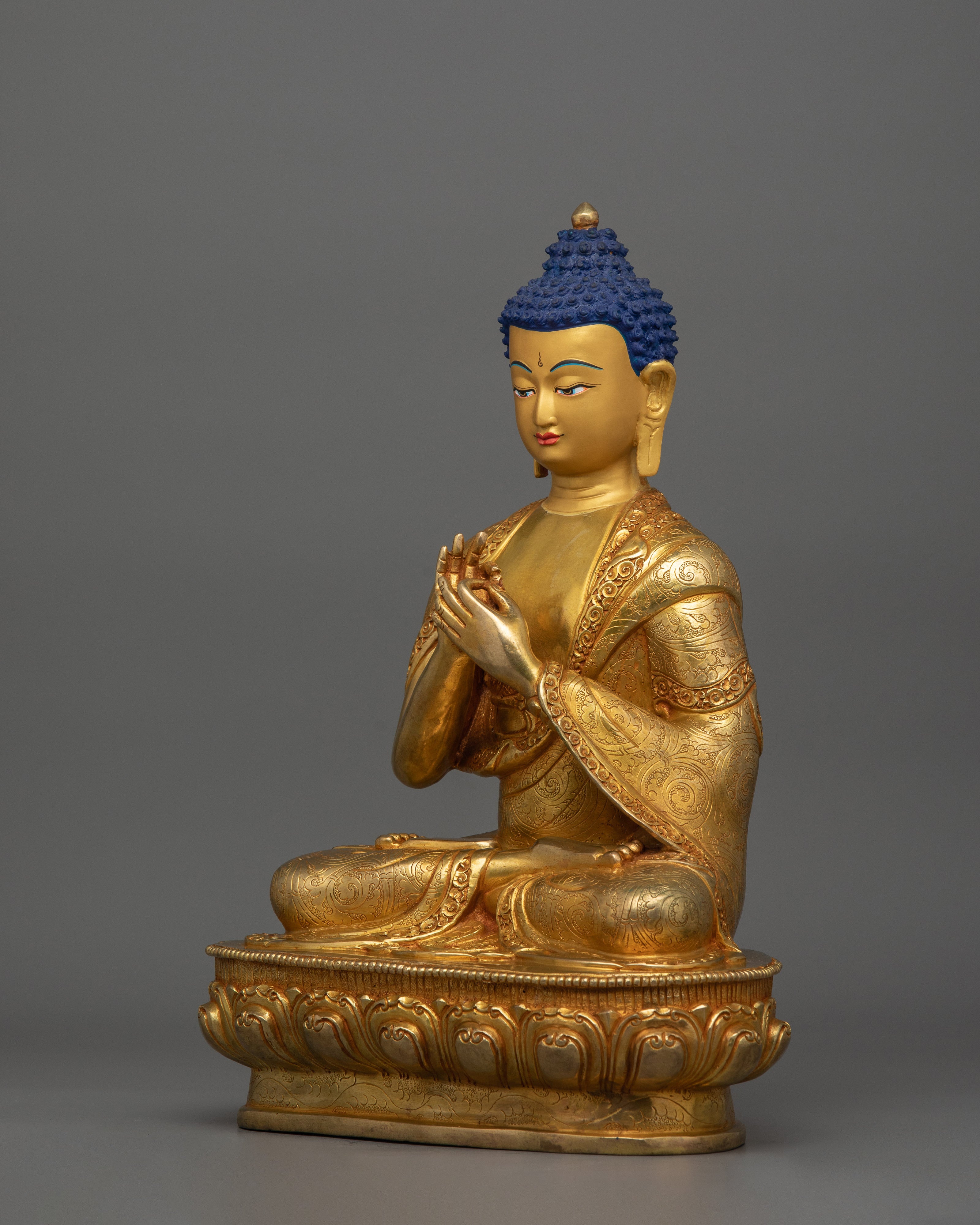 Sacred Figurine of Meditating Buddha Vairocana | Buddha of Infinite Light and Wisdom