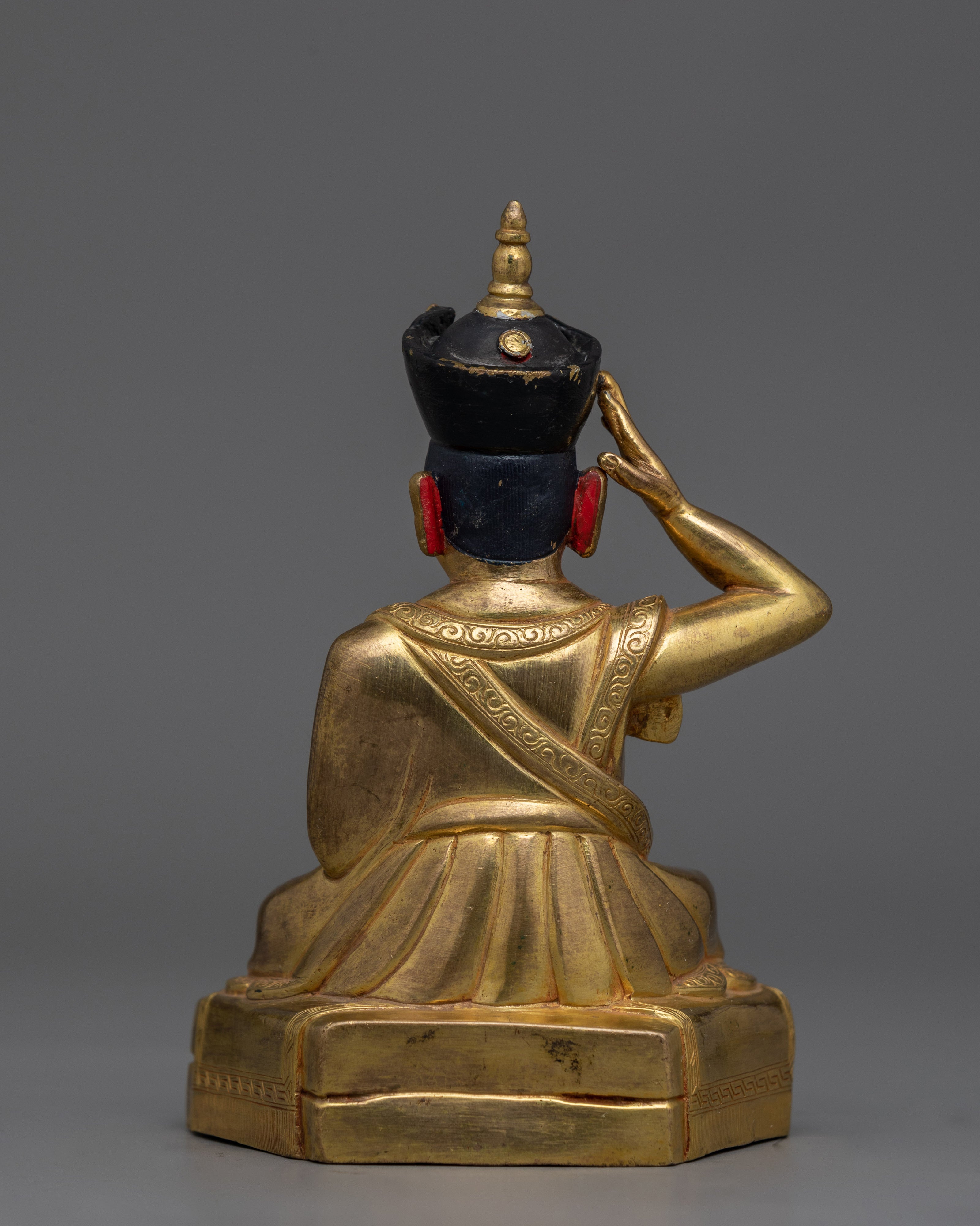 Handmade Golden Karmapa Statue | Also Known as Buddhist Master