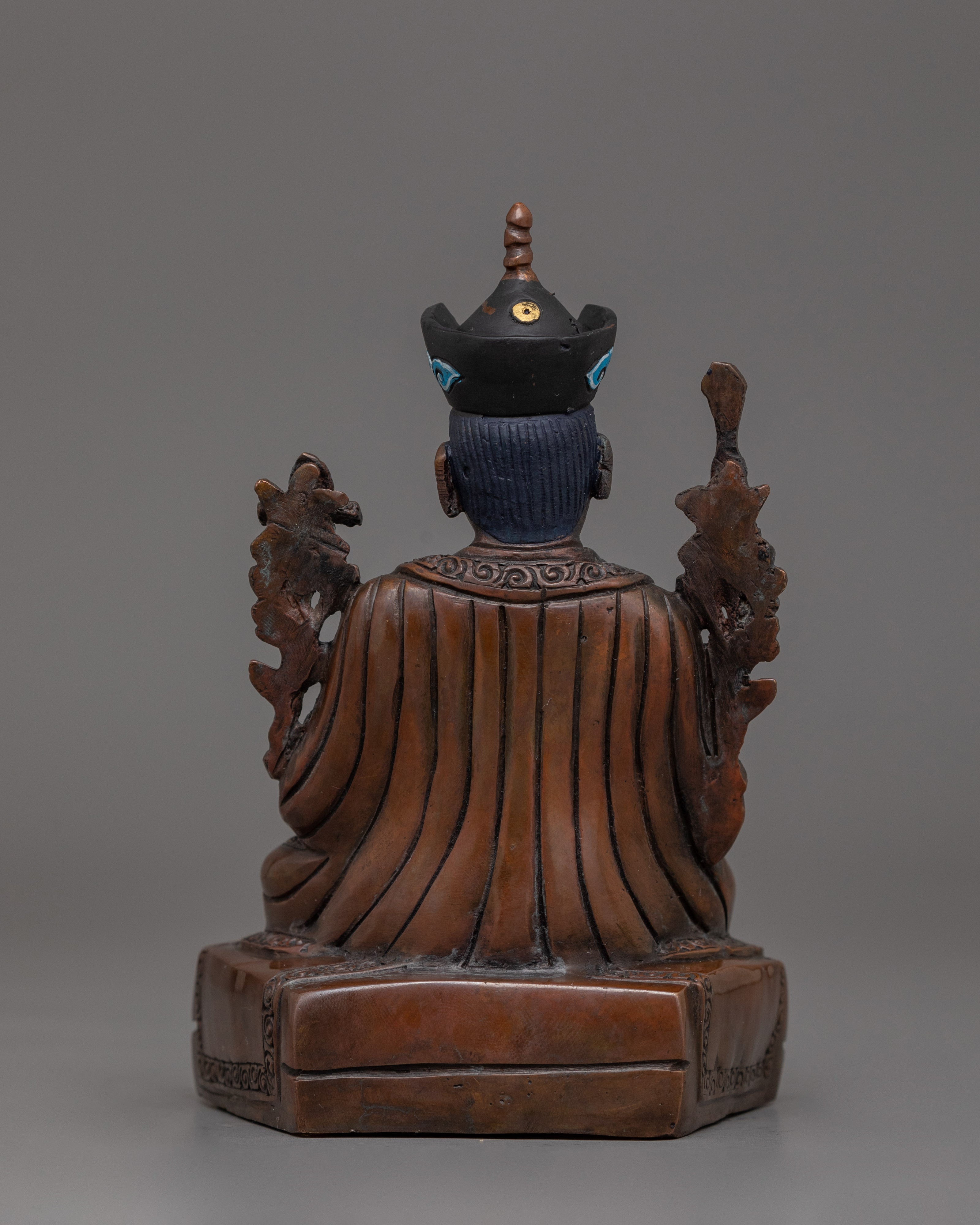 Handmade Buddhist Master Karmapa Sculpture | Oxidized Copper Body Statue