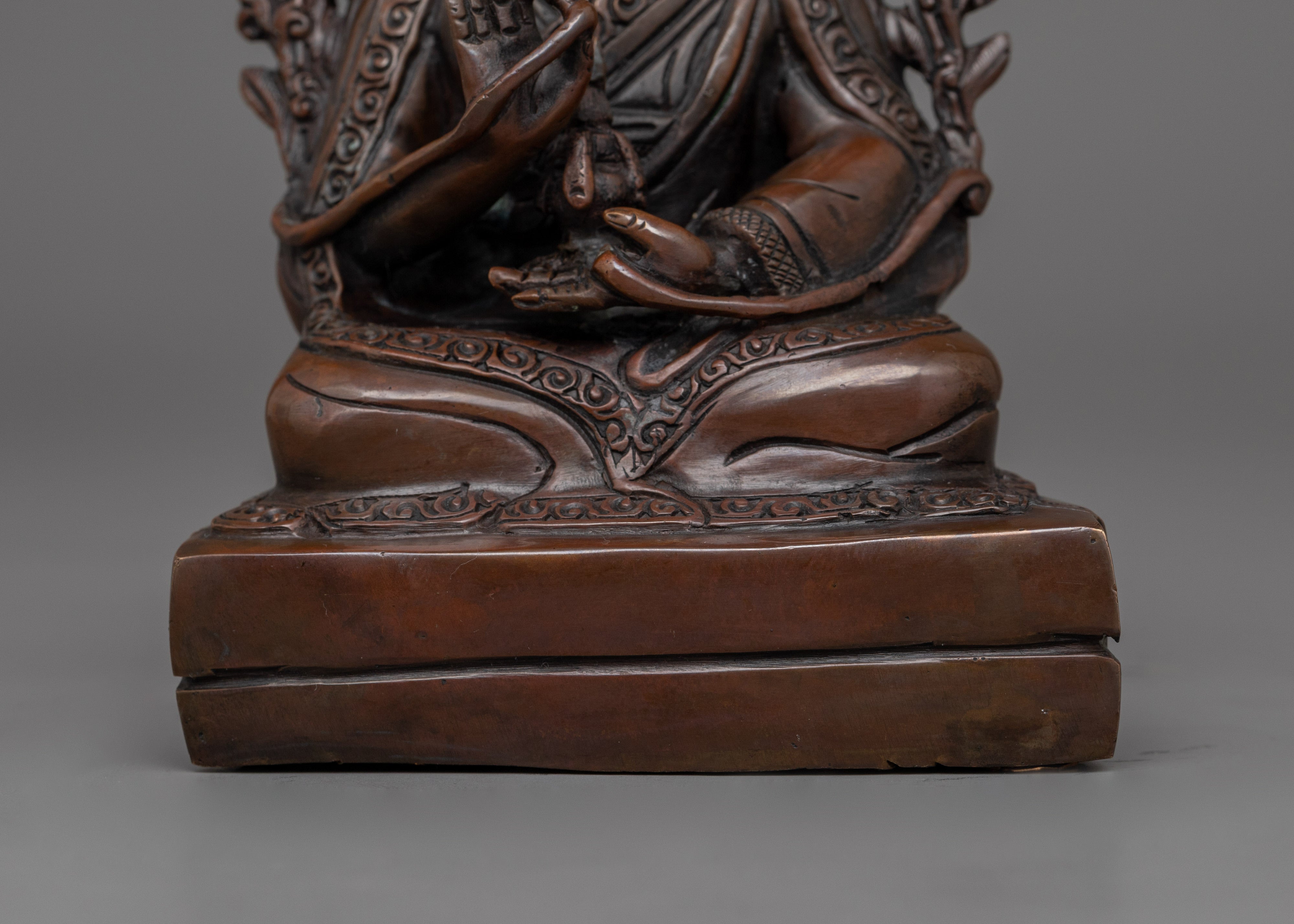 Handmade Buddhist Master Karmapa Sculpture | Oxidized Copper Body Statue