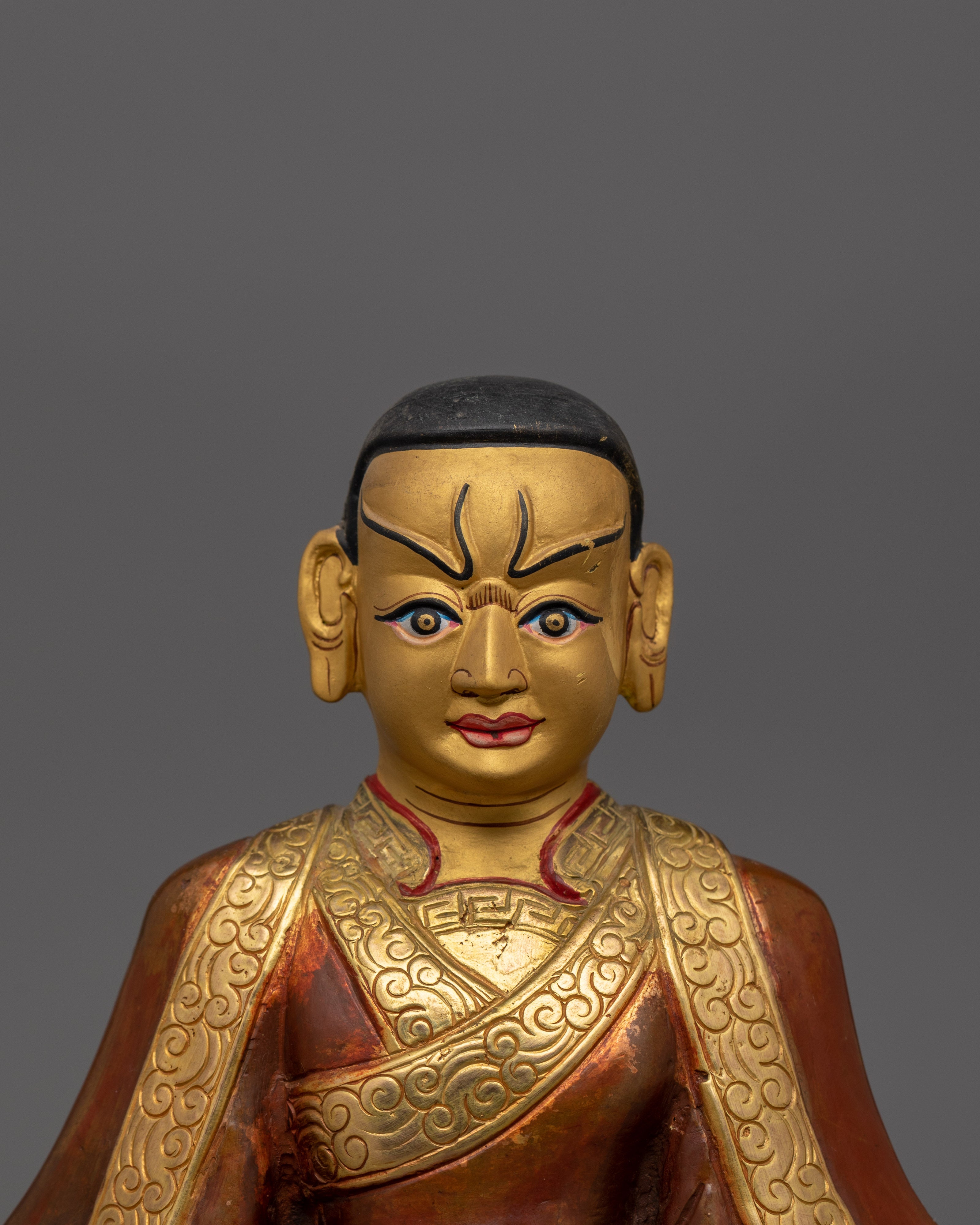 24K Gold Gilded Marpha Statue | Tibetan Wisdom Deity