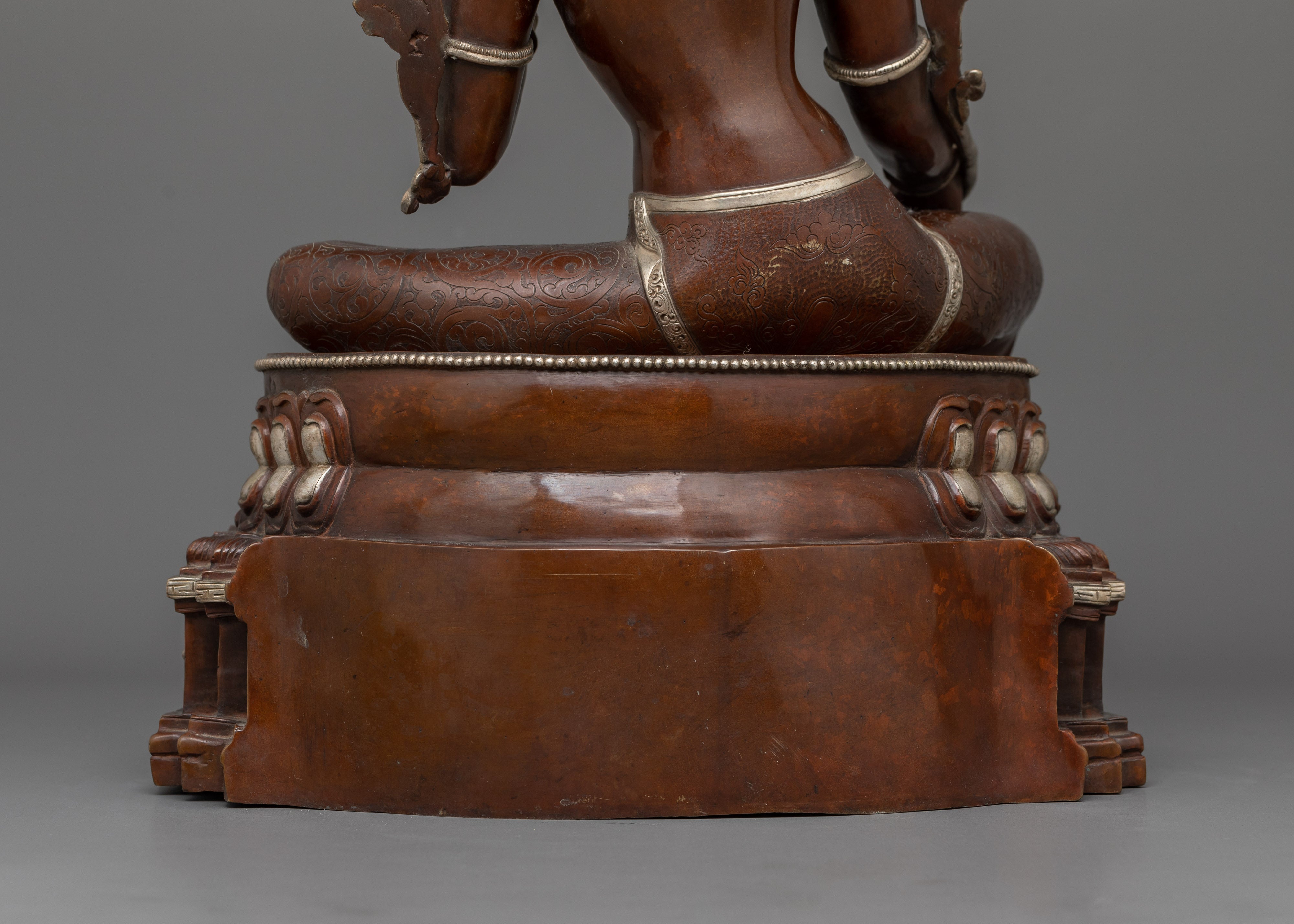 Helping Goddess Green Tara Statue | Silver Plated Mother Goddess