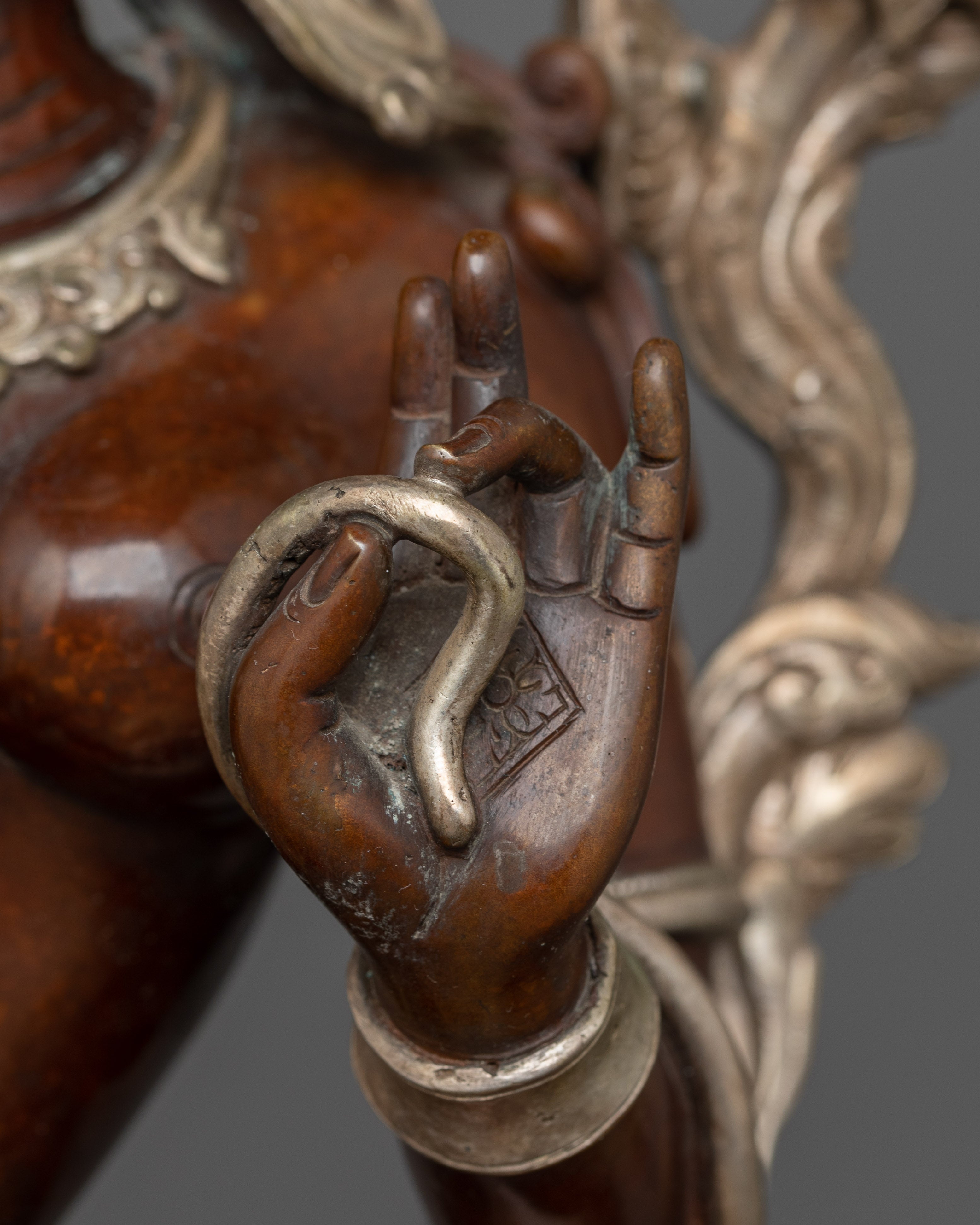 Helping Goddess Green Tara Statue | Silver Plated Mother Goddess