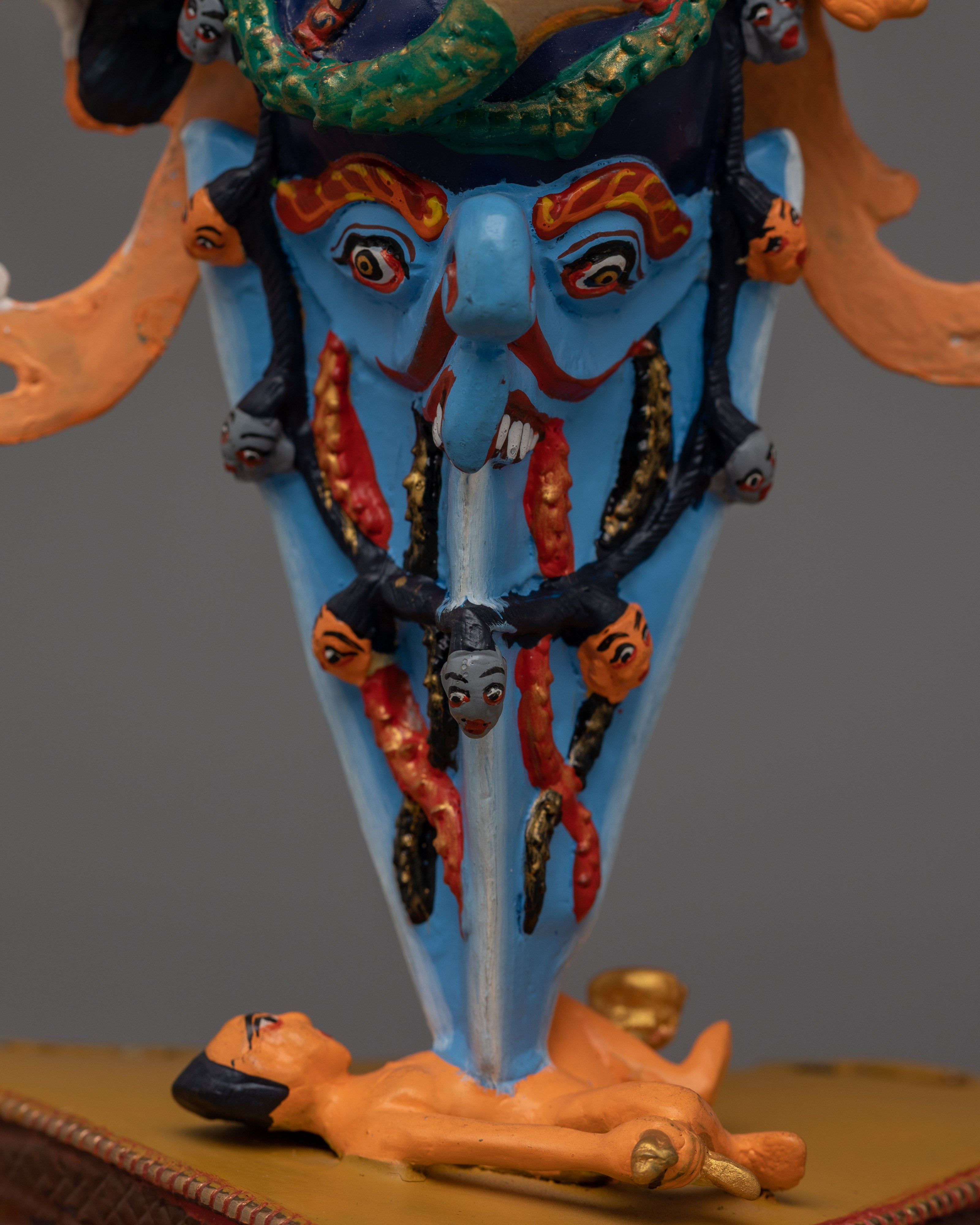 Three Head Guru Dragpo Statue | Beautiful Acrylic Painting