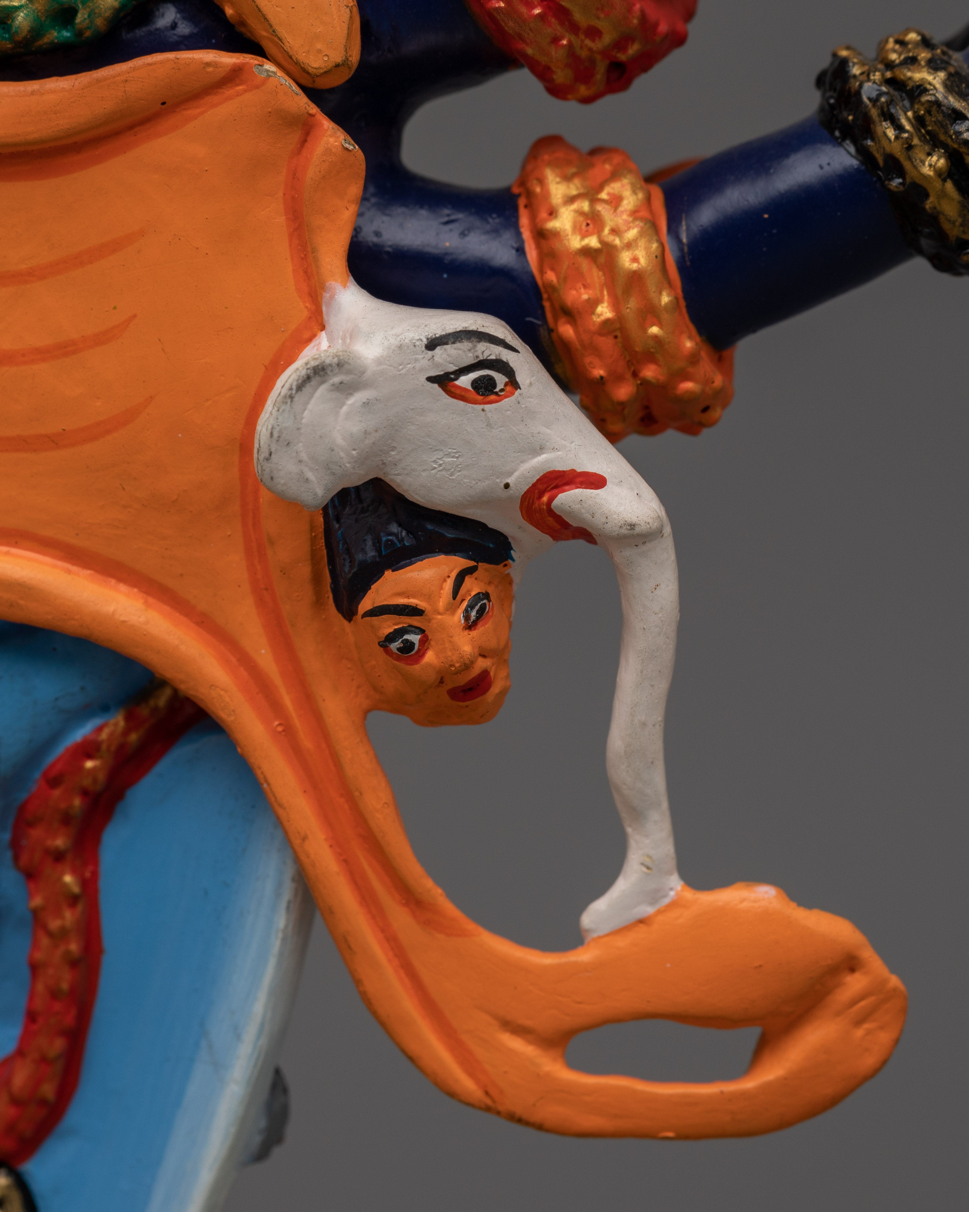 Three Head Guru Dragpo Statue | Beautiful Acrylic Painting