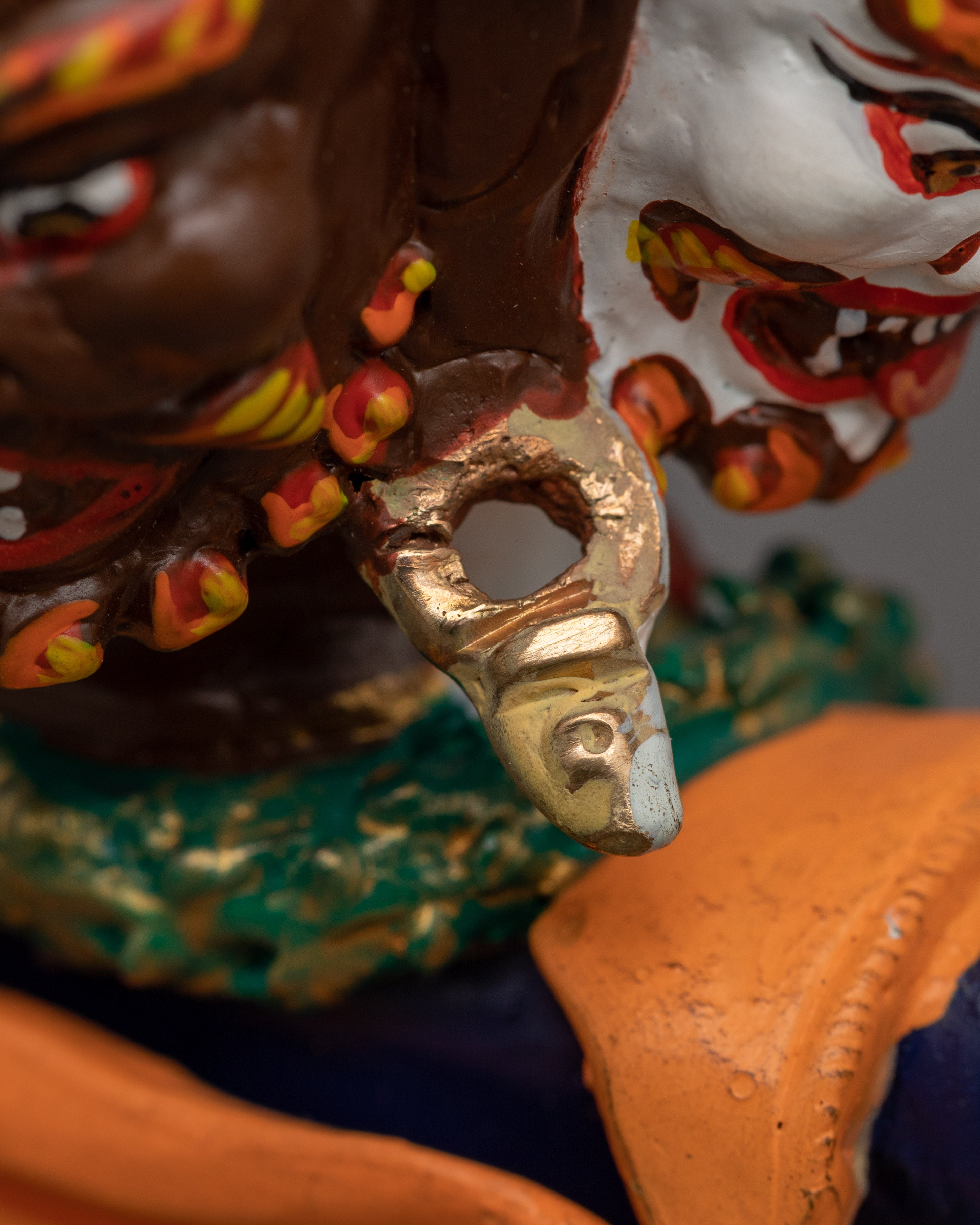 Three Head Guru Dragpo Statue | Beautiful Acrylic Painting