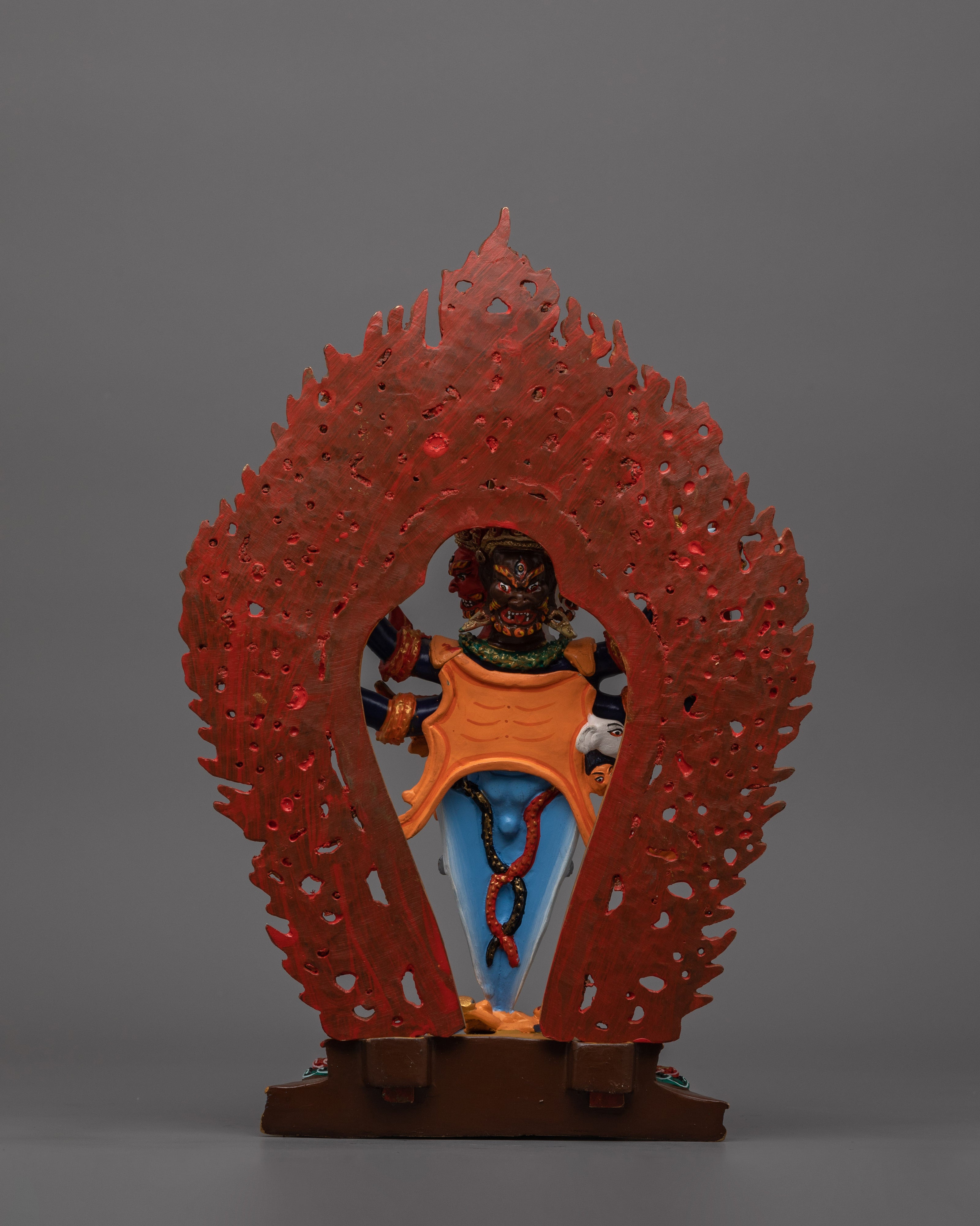 Three Head Guru Dragpo Statue | Beautiful Acrylic Painting