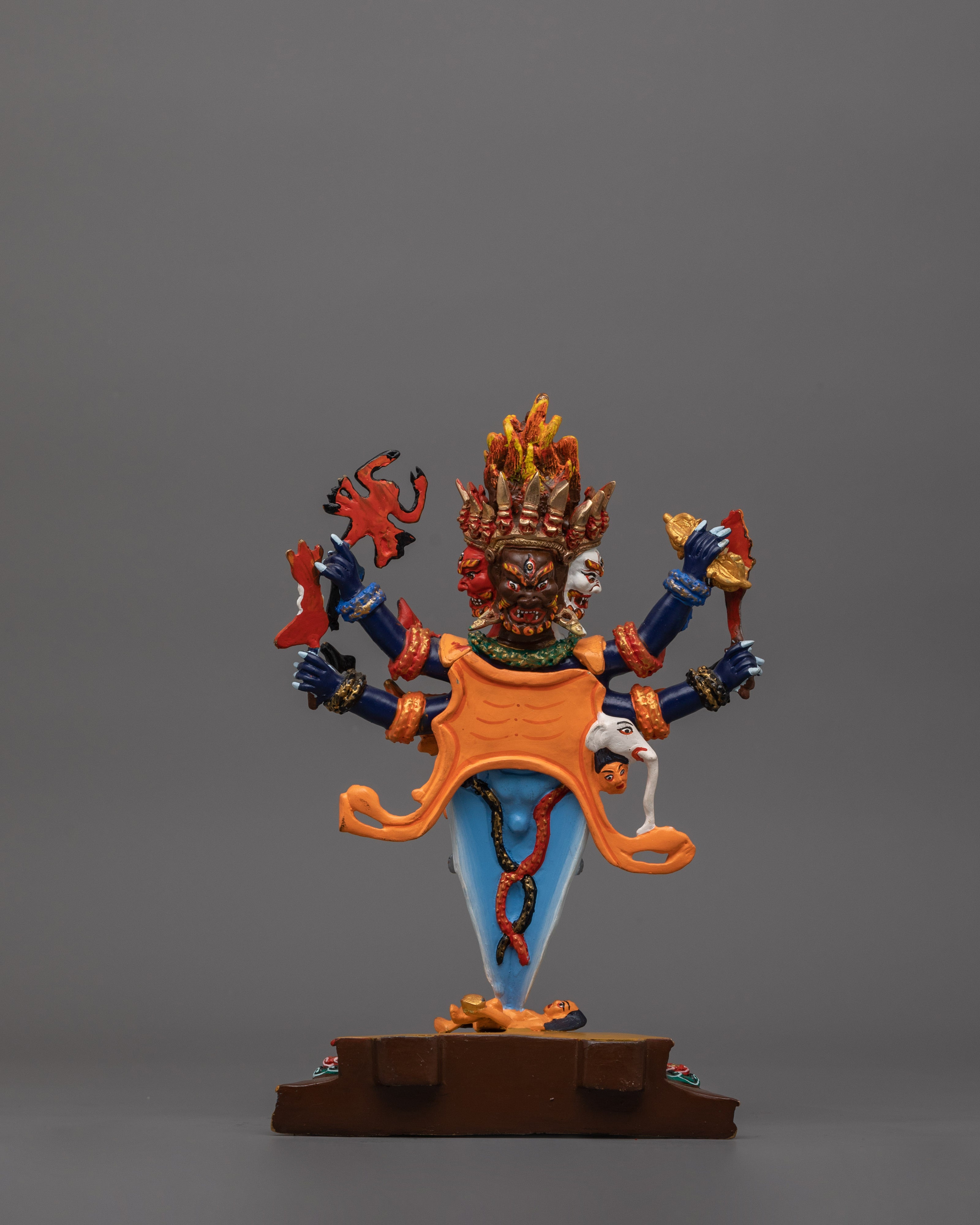 Three Head Guru Dragpo Statue | Beautiful Acrylic Painting