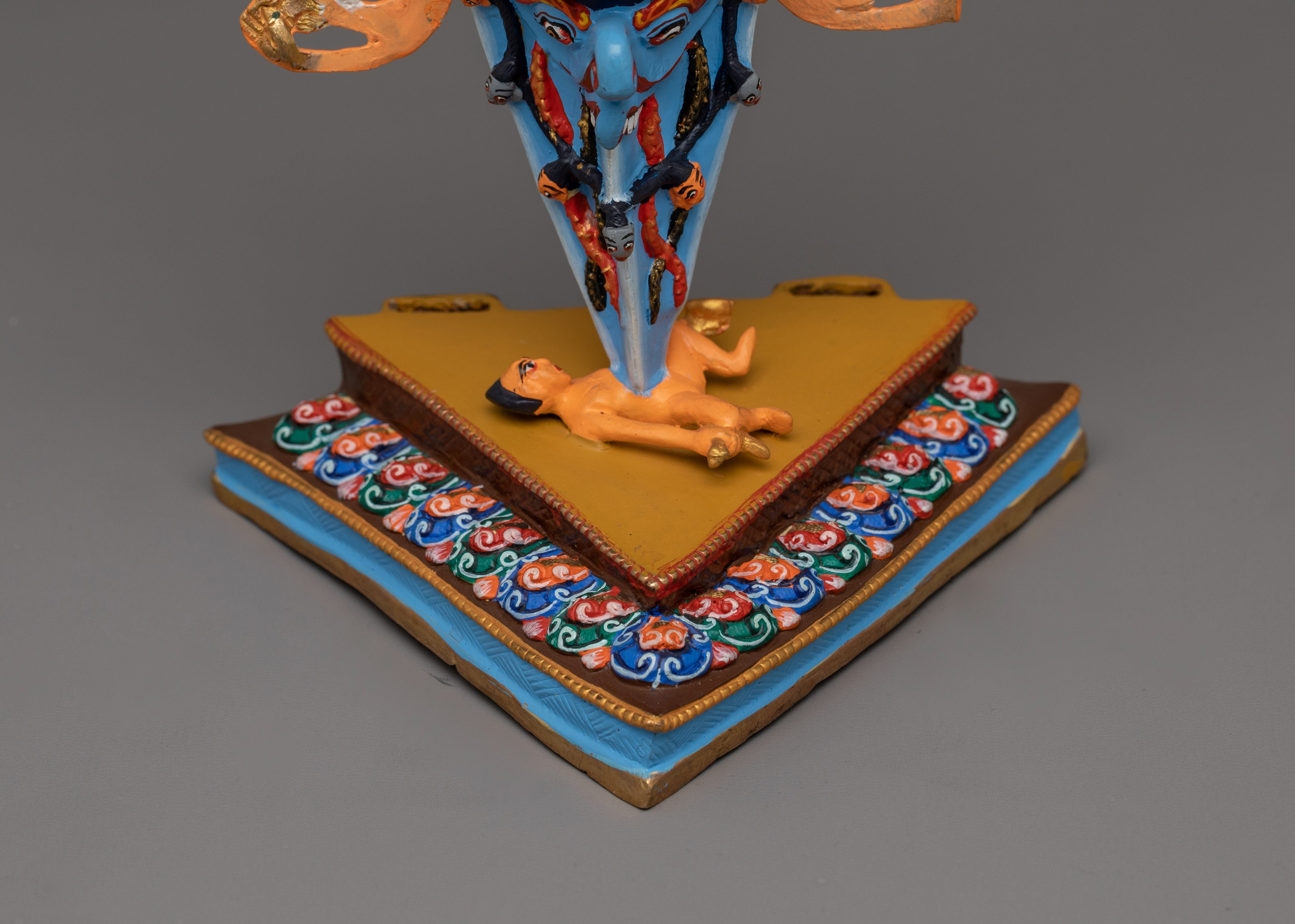 Three Head Guru Dragpo Statue | Beautiful Acrylic Painting