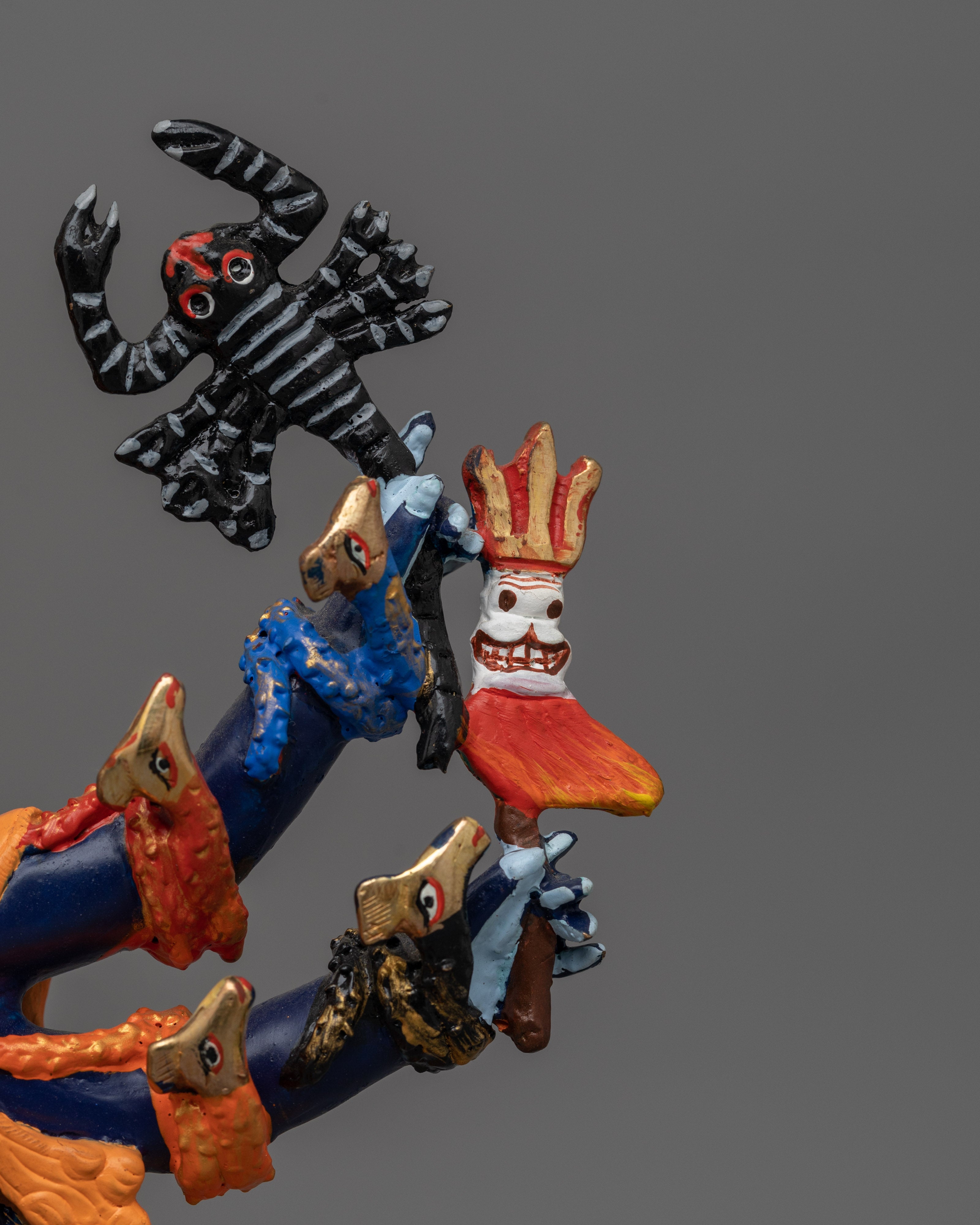 Three Head Guru Dragpo Statue | Beautiful Acrylic Painting