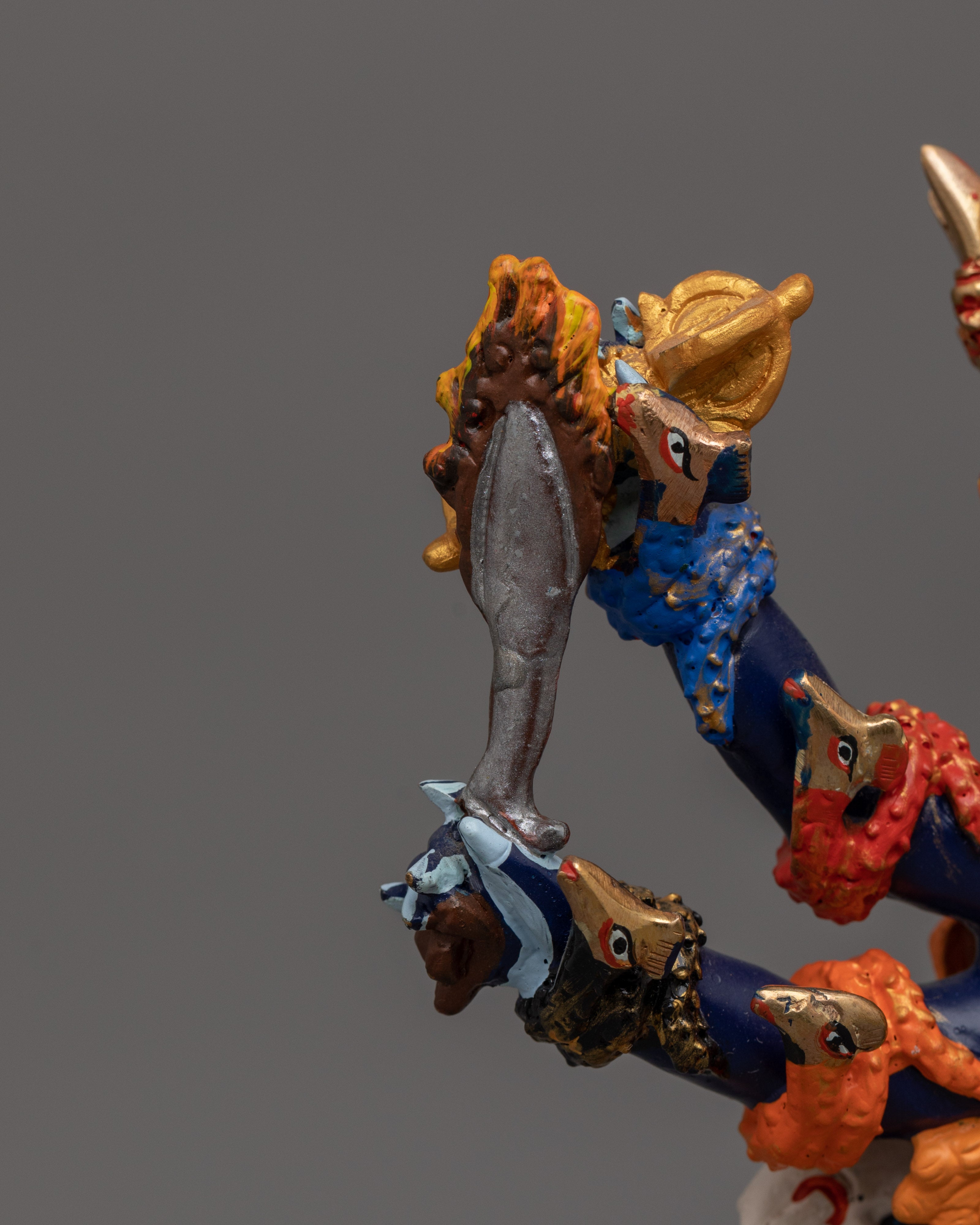 Three Head Guru Dragpo Statue | Beautiful Acrylic Painting