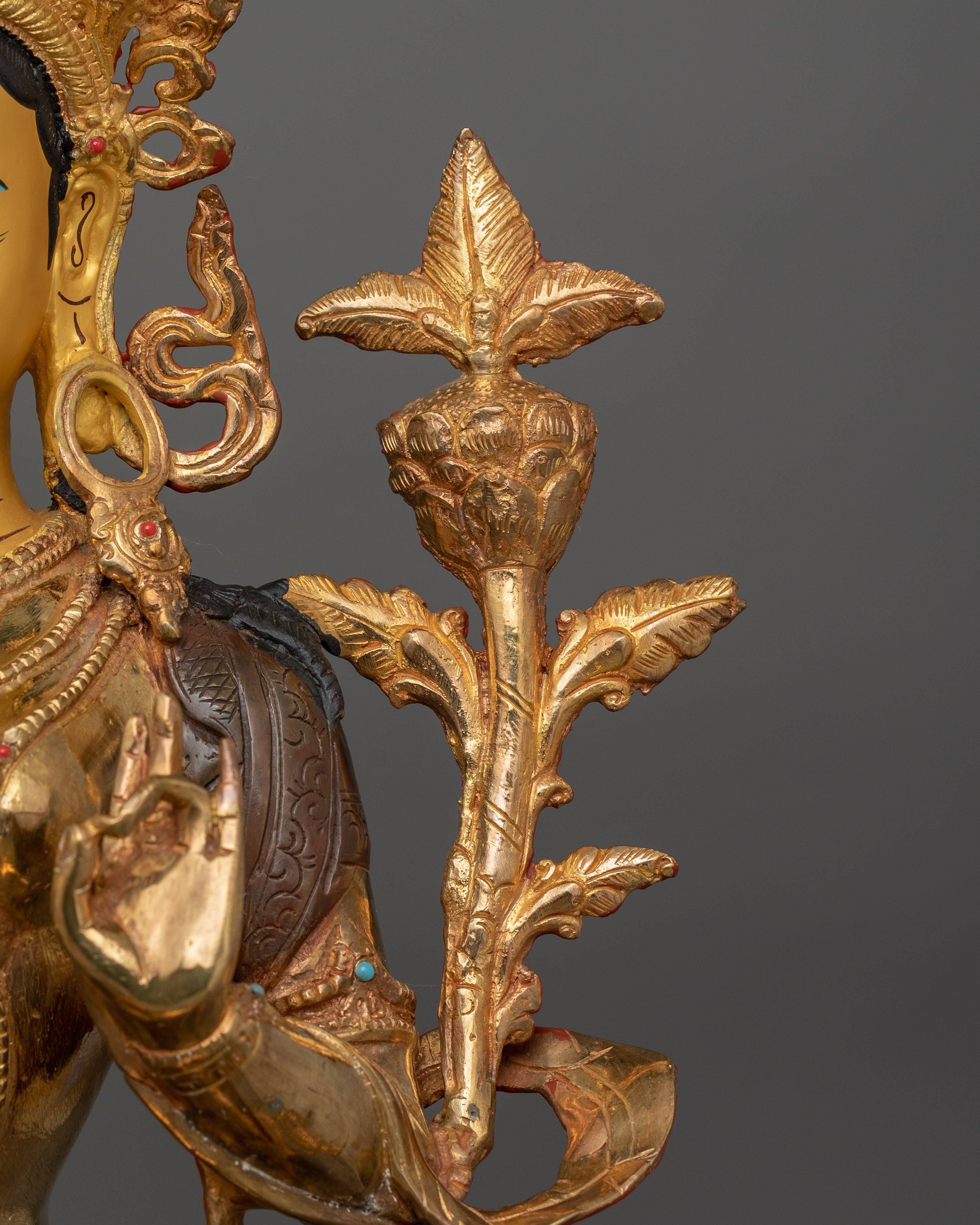 Tibetan Sculpture of Green Tara | Goddess of Compassion and Spiritual Protection